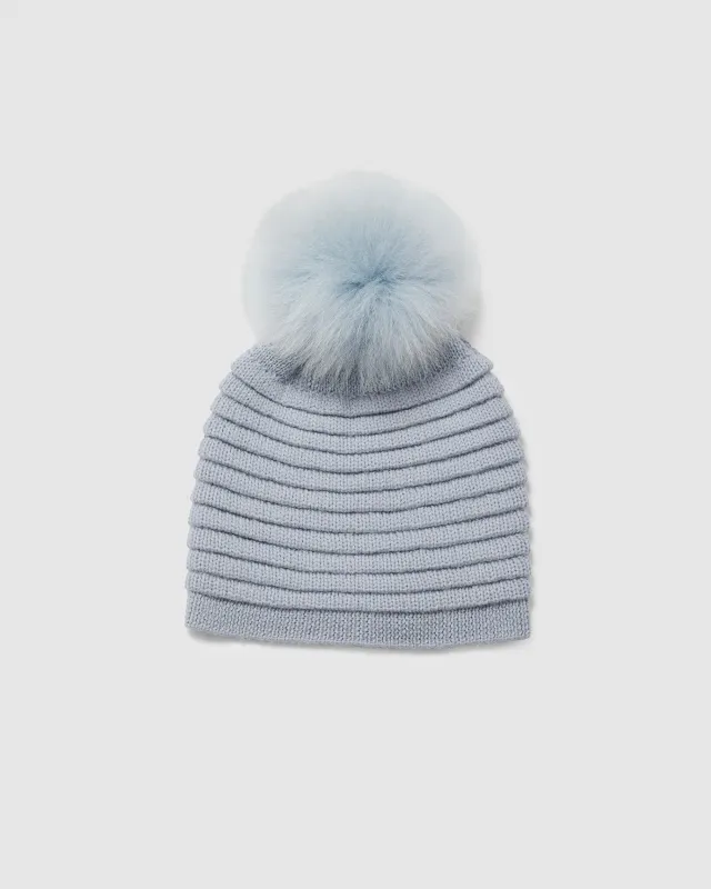 Adult Ribbed Hat With Oversized Fur Pompon sold by Sentaler