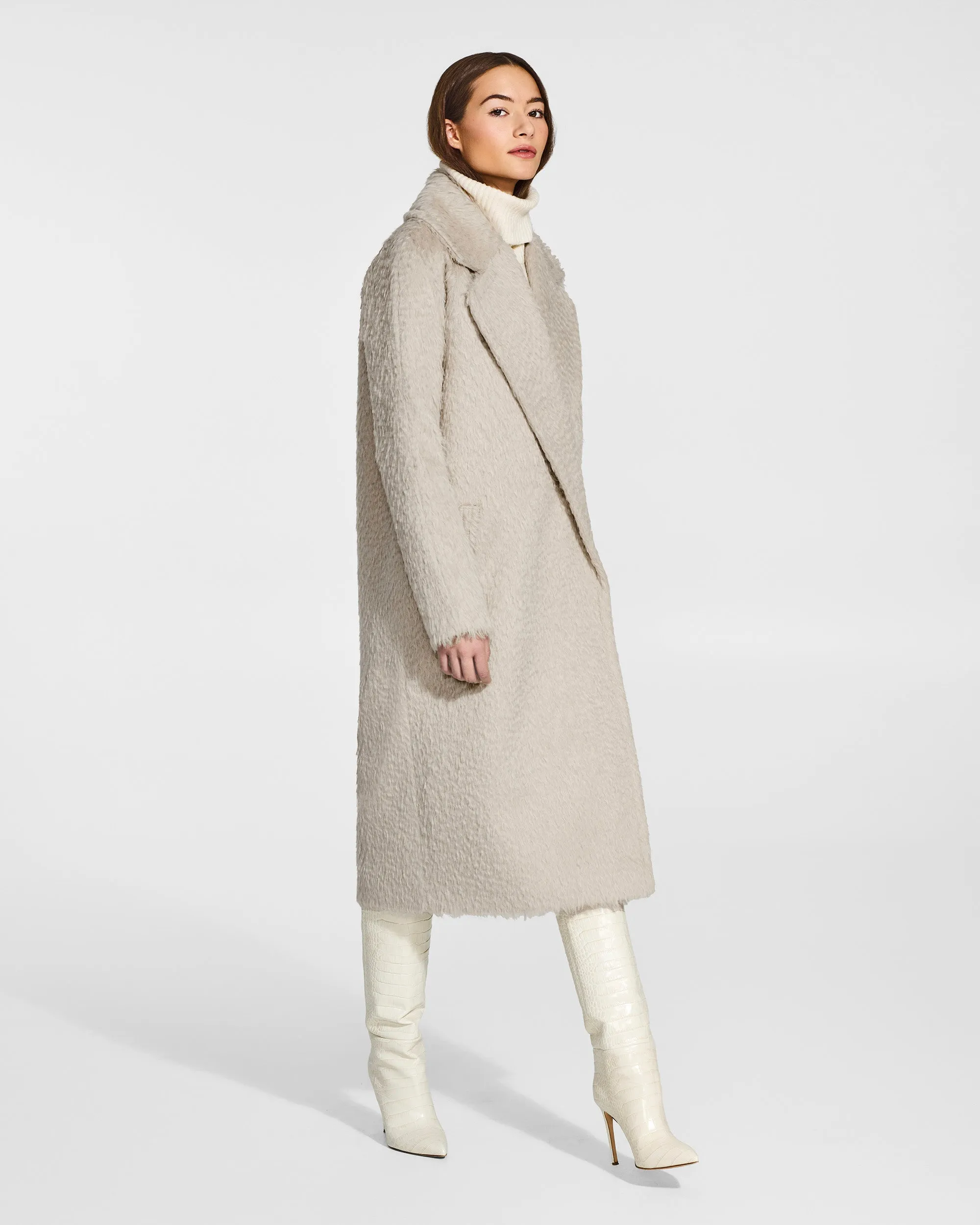 Textured Suri Alpaca Long Raglan Sleeve Notched Collar Coat sold by Sentaler product image thumbnail 3