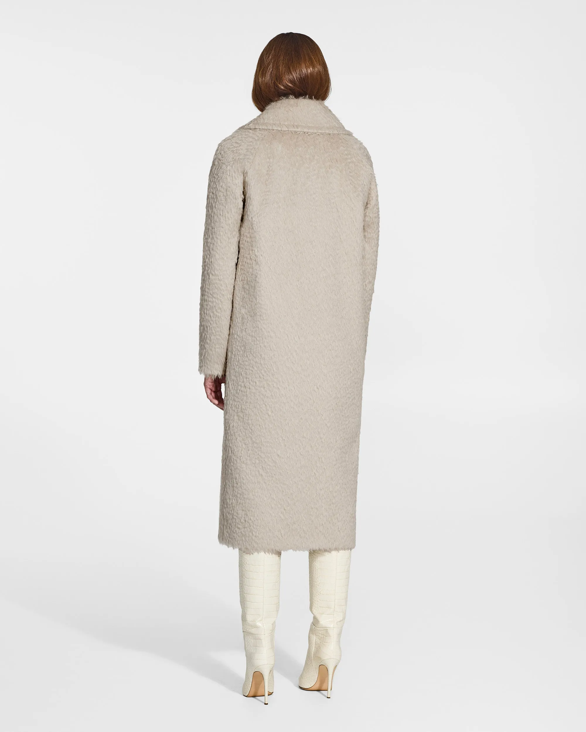 Textured Suri Alpaca Long Raglan Sleeve Notched Collar Coat sold by Sentaler product image thumbnail 4