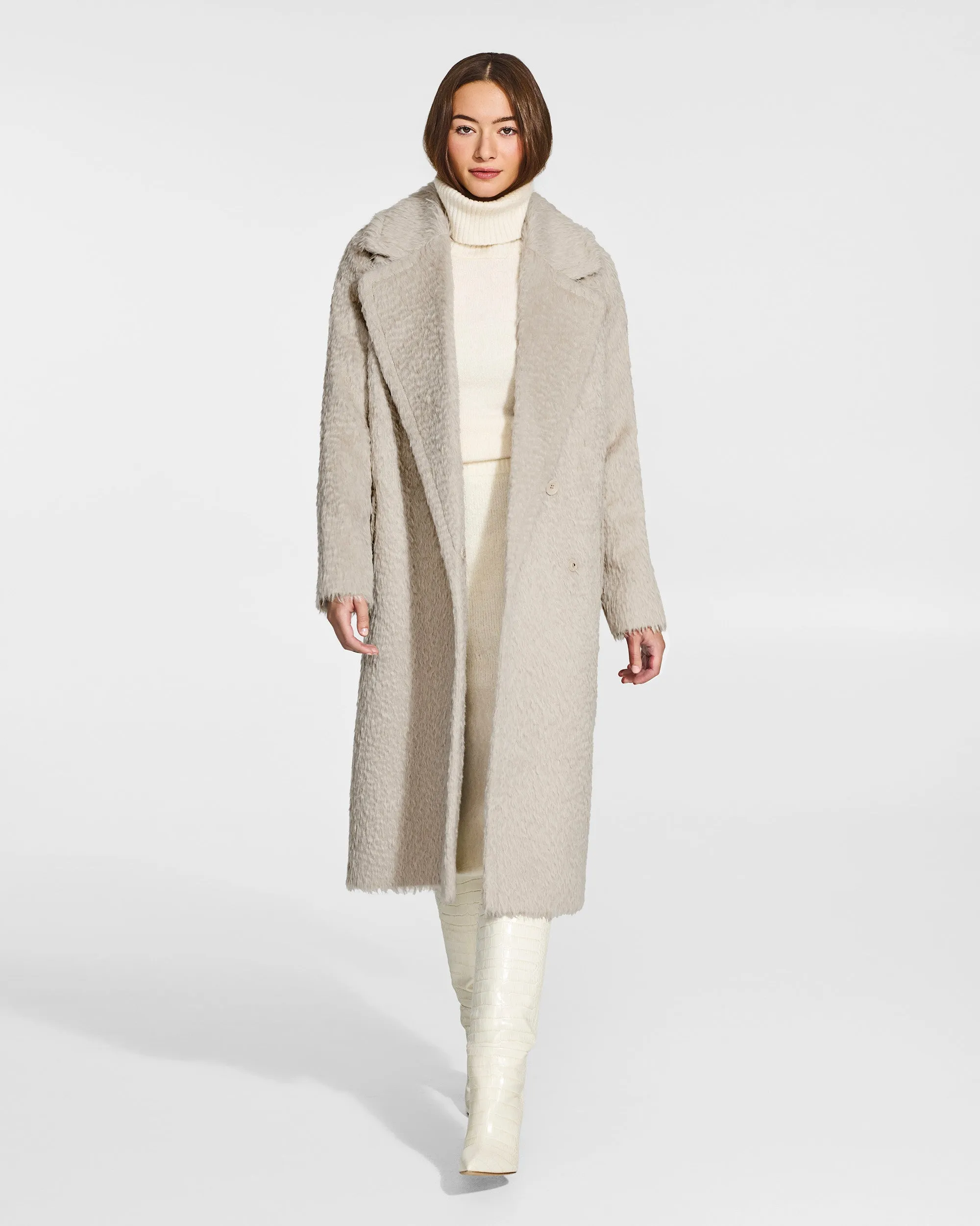 Textured Suri Alpaca Long Raglan Sleeve Notched Collar Coat sold by Sentaler product image thumbnail 2