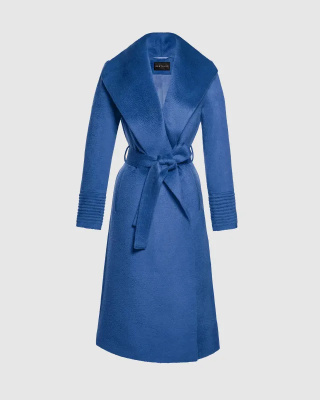 Suri Alpaca Long Shawl Collar Wrap Coat made by Sentaler