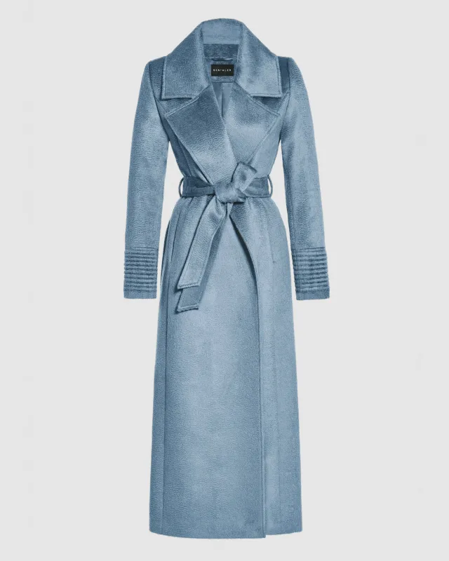 Suri Alpaca Maxi Notched Collar Wrap Coat made by Sentaler