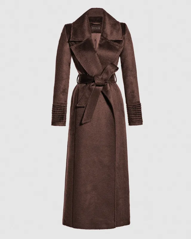 Suri Alpaca Maxi Notched Collar Wrap Coat made by Sentaler