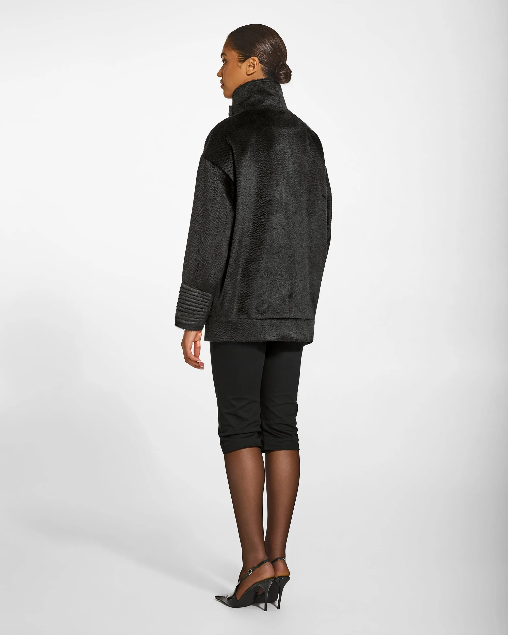Suri Alpaca Stand Collar Aviator Jacket sold by Sentaler product image thumbnail 5