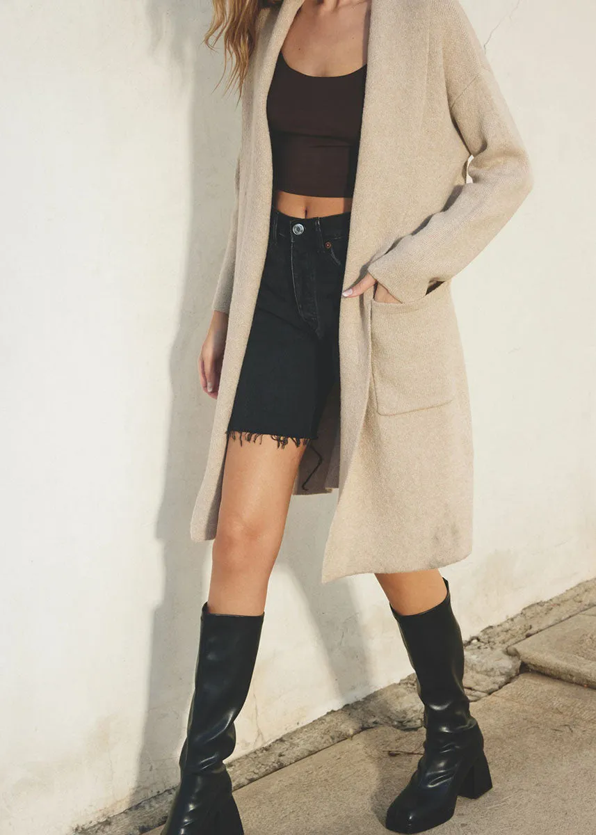 Cozy Long Cardigan - Taupe sold by Alice & Wonder product image thumbnail 4