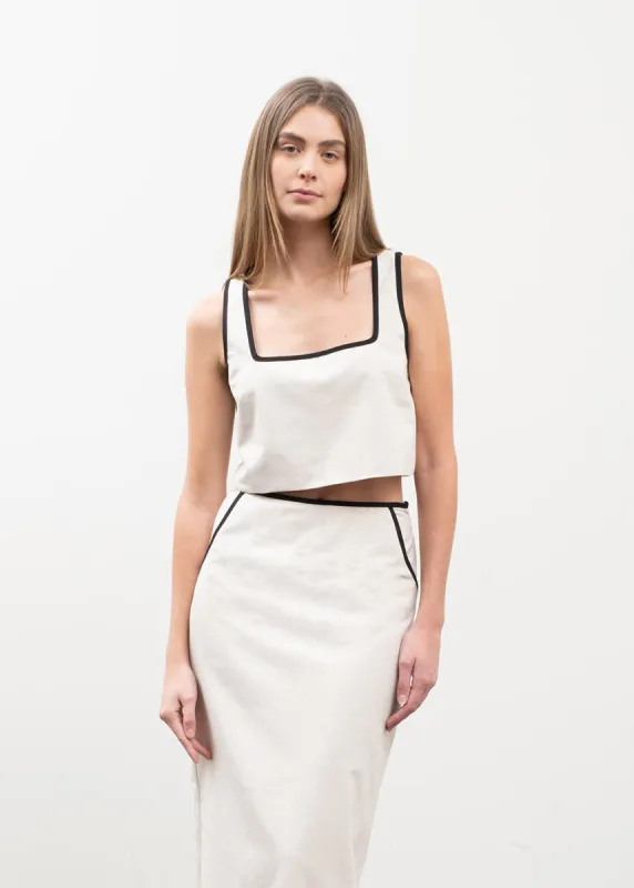 Orlo Contrast Crop Top - Natural sold by Alice & Wonder