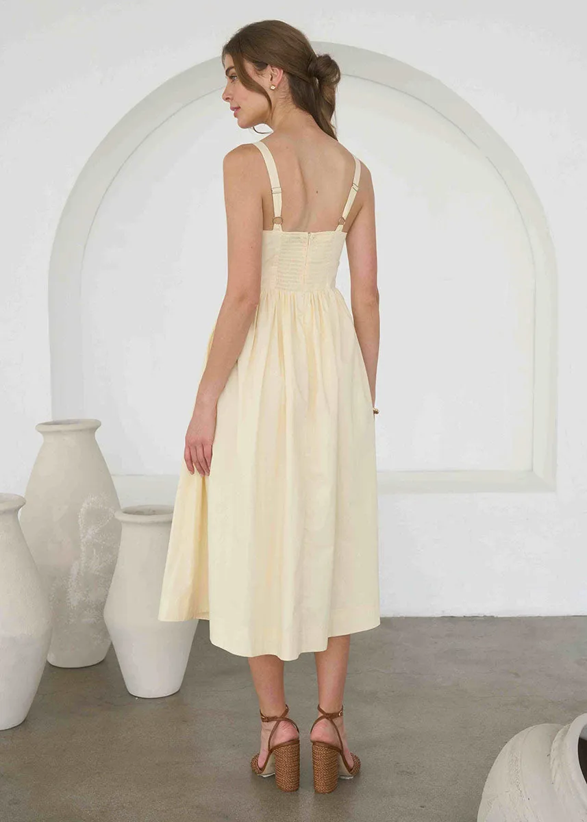 Maggie Embroidered Midi Dress - Butter Yellow sold by Alice & Wonder product image thumbnail 3