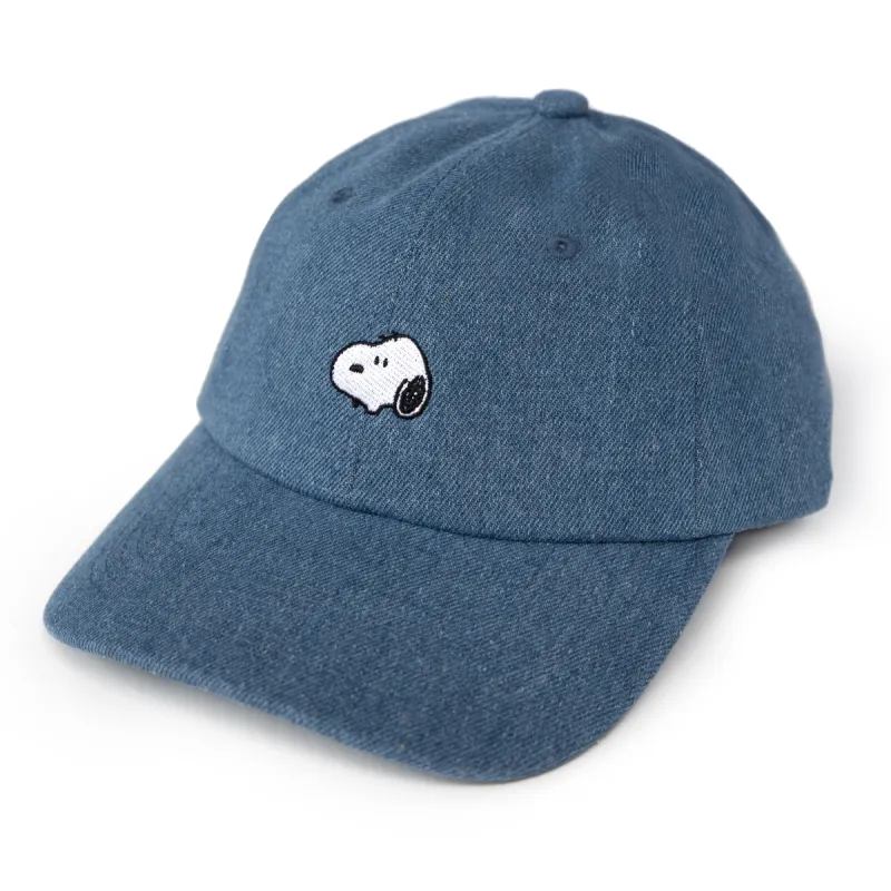 3P4 x Peanuts® - Snoopy Embroidered Dad Hat (Denim) sold by Three Potato Four