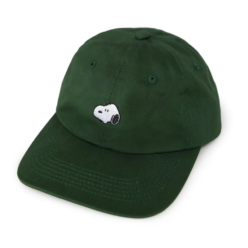 3P4 x Peanuts® - Snoopy Embroidered Dad Hat (Forest) sold by Three Potato Four