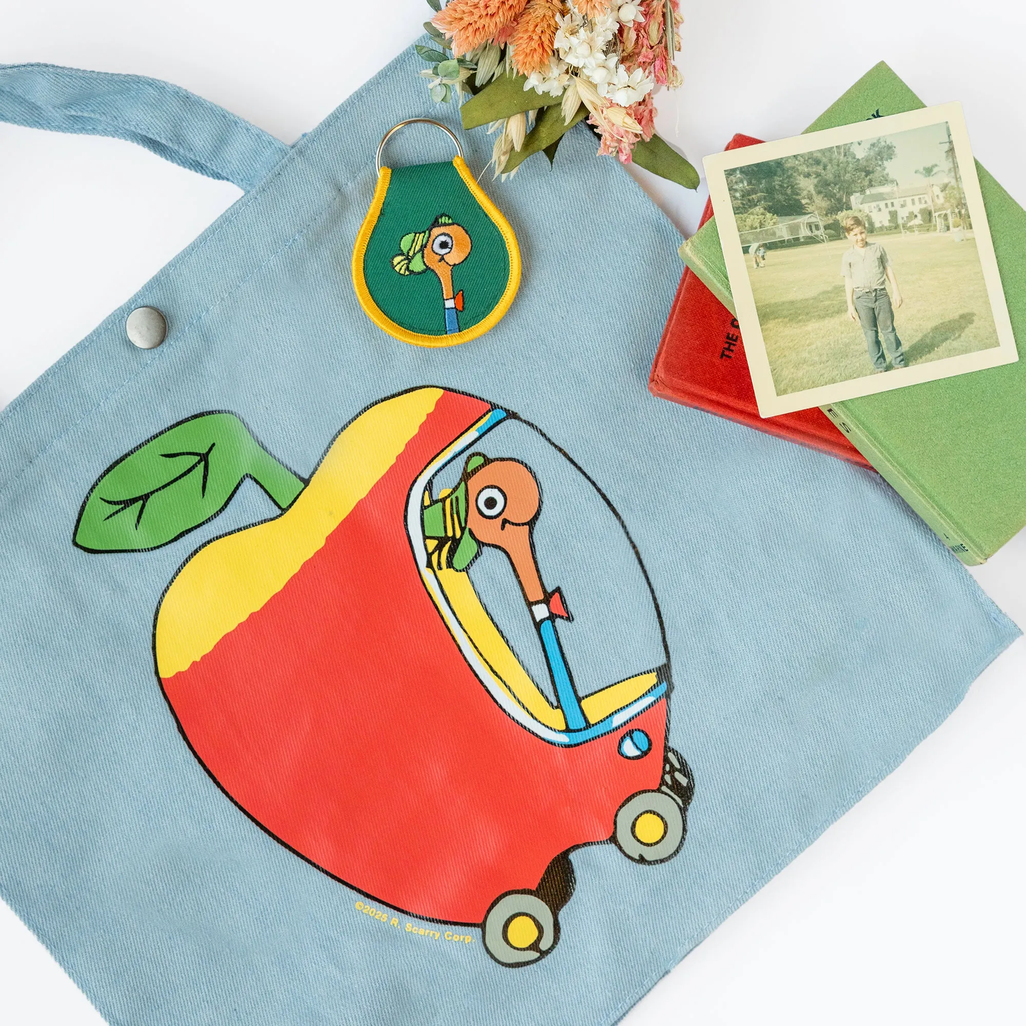 3P4 x Richard Scarry® - Apple Car Market Tote sold by Three Potato Four product image thumbnail 3