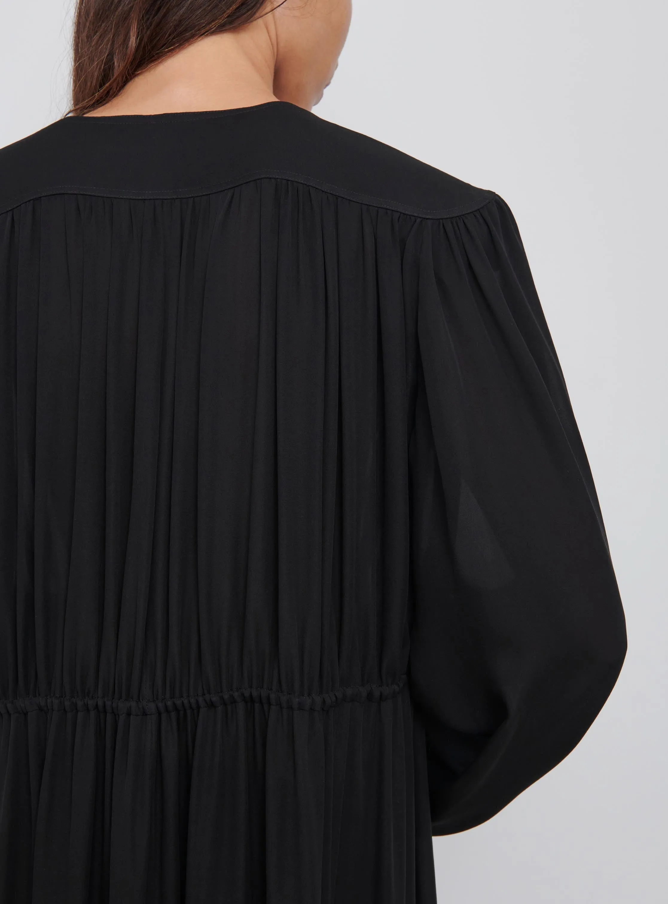 Gathered V-Neck Dress sold by WARDROBE.NYC product image thumbnail 5