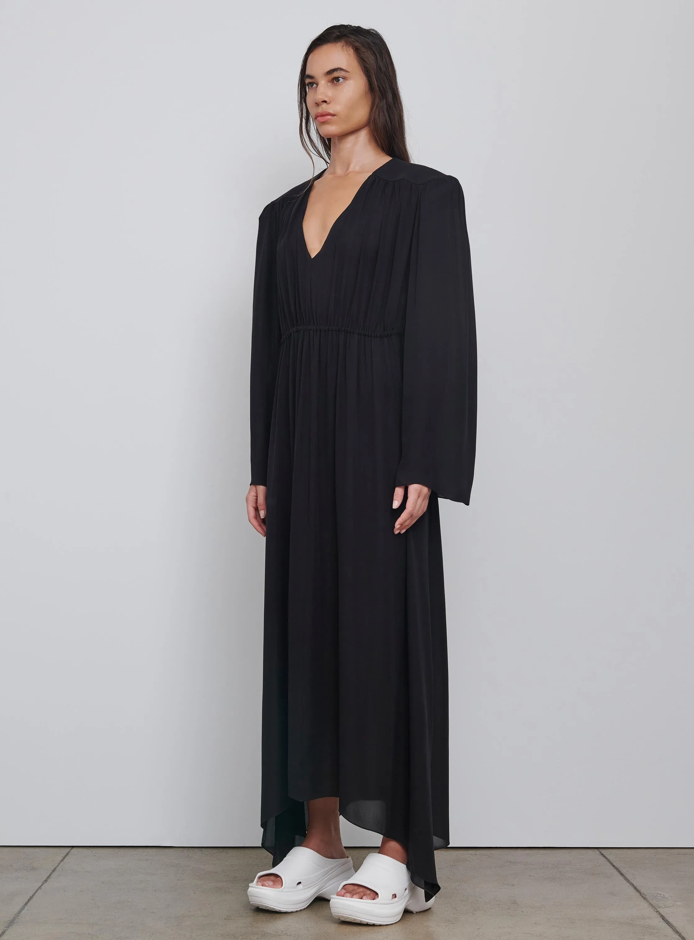 Gathered V-Neck Dress sold by WARDROBE.NYC product image thumbnail 2