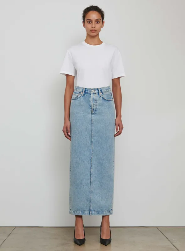 Denim Column Skirt sold by WARDROBE.NYC