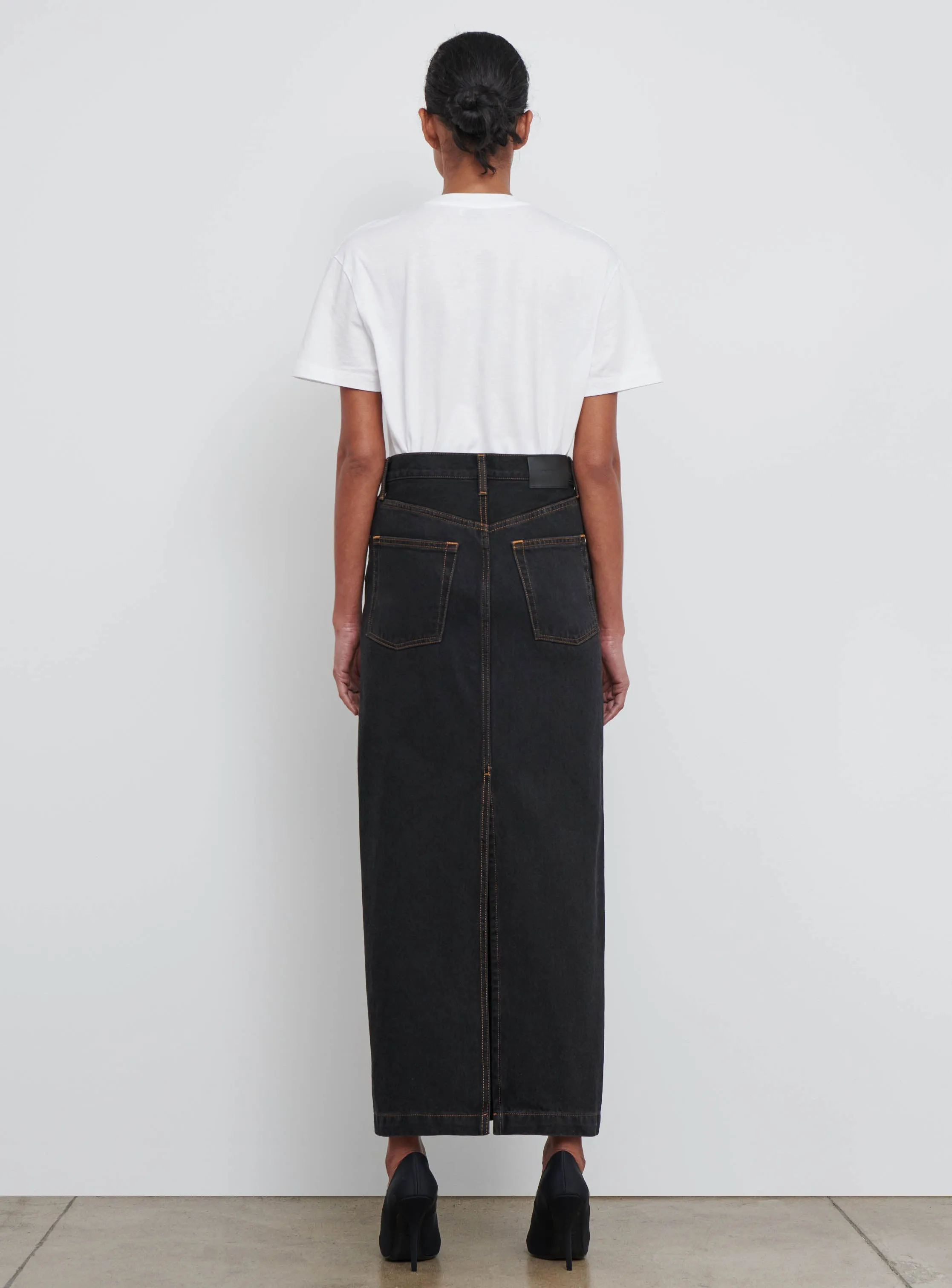 Denim Column Skirt sold by WARDROBE.NYC product image thumbnail 3