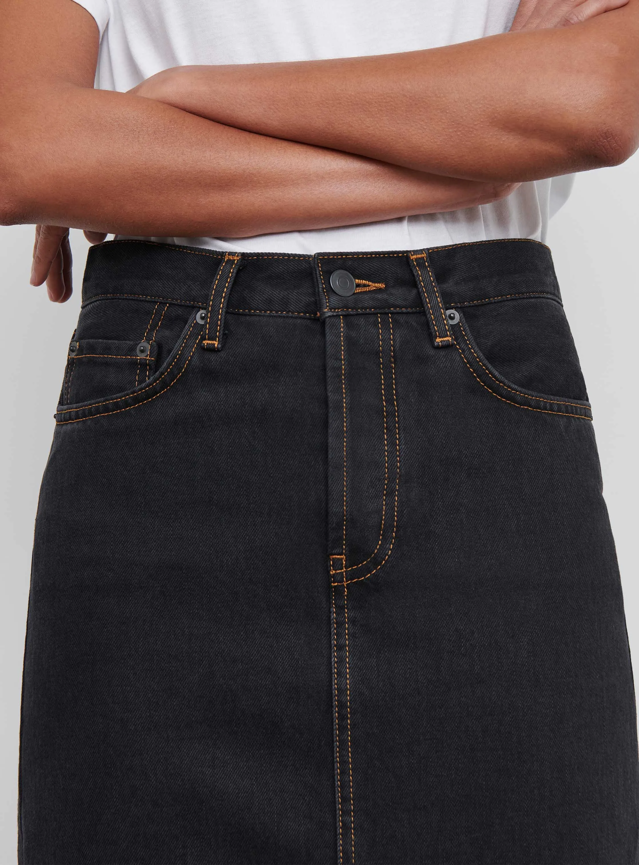 Denim Column Skirt sold by WARDROBE.NYC product image thumbnail 4