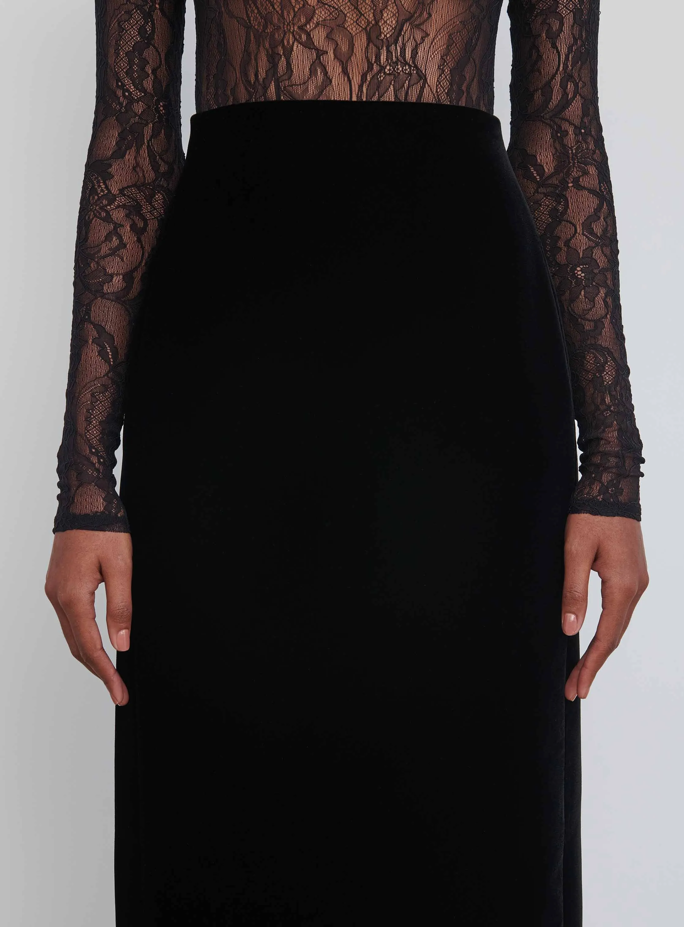 Velvet Column Skirt sold by WARDROBE.NYC product image thumbnail 4