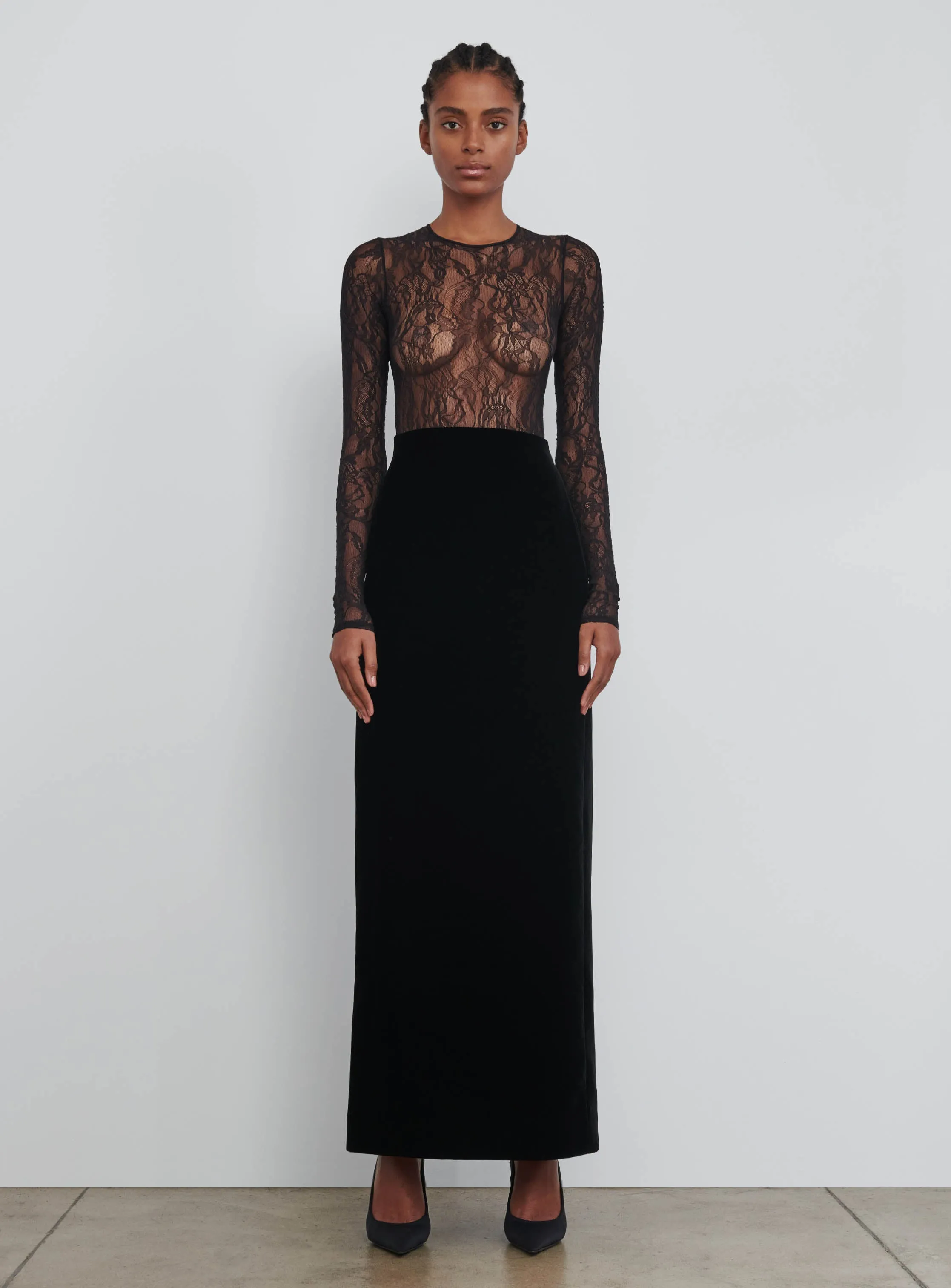 Velvet Column Skirt sold by WARDROBE.NYC