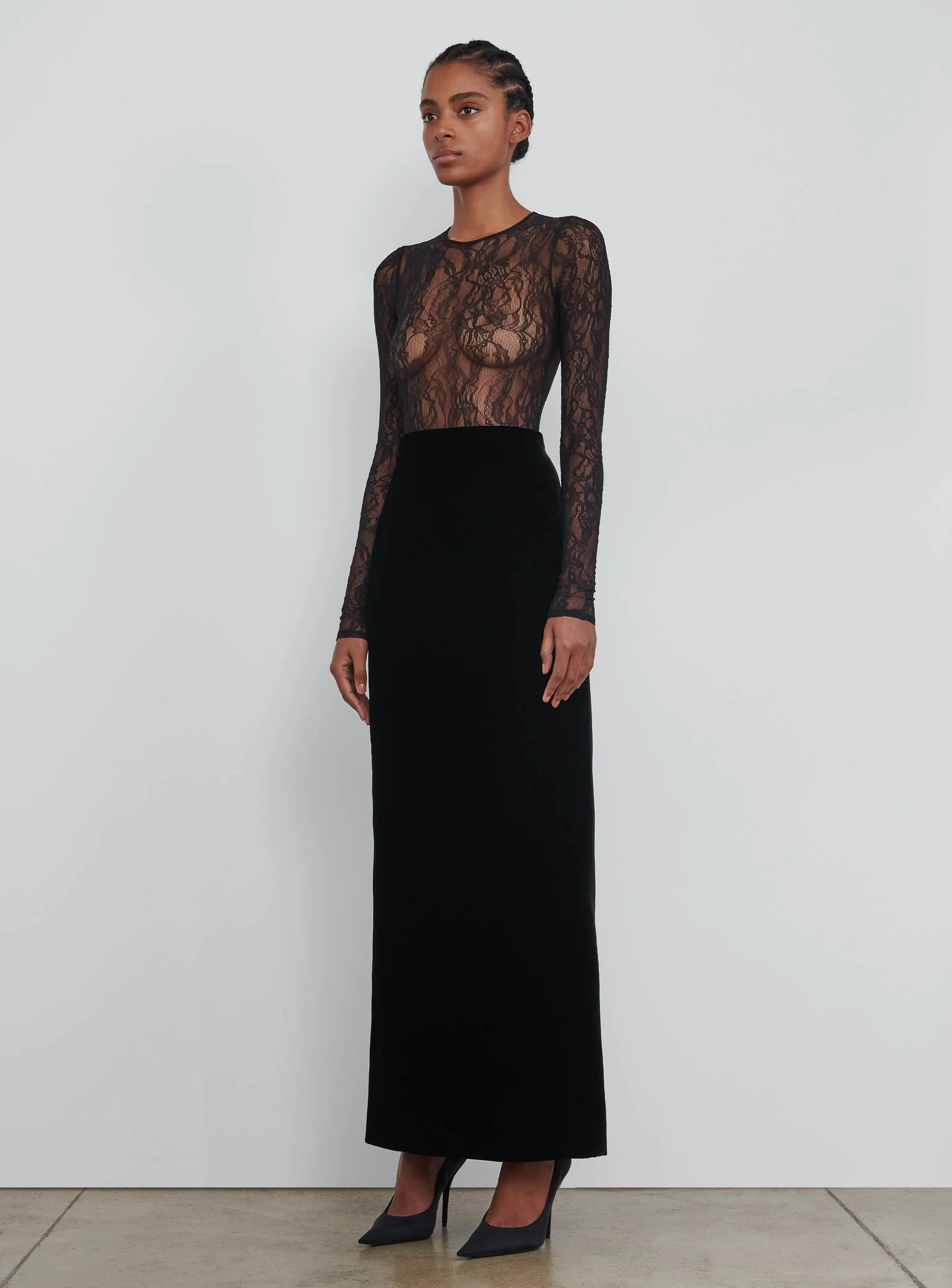 Velvet Column Skirt sold by WARDROBE.NYC product image thumbnail 2