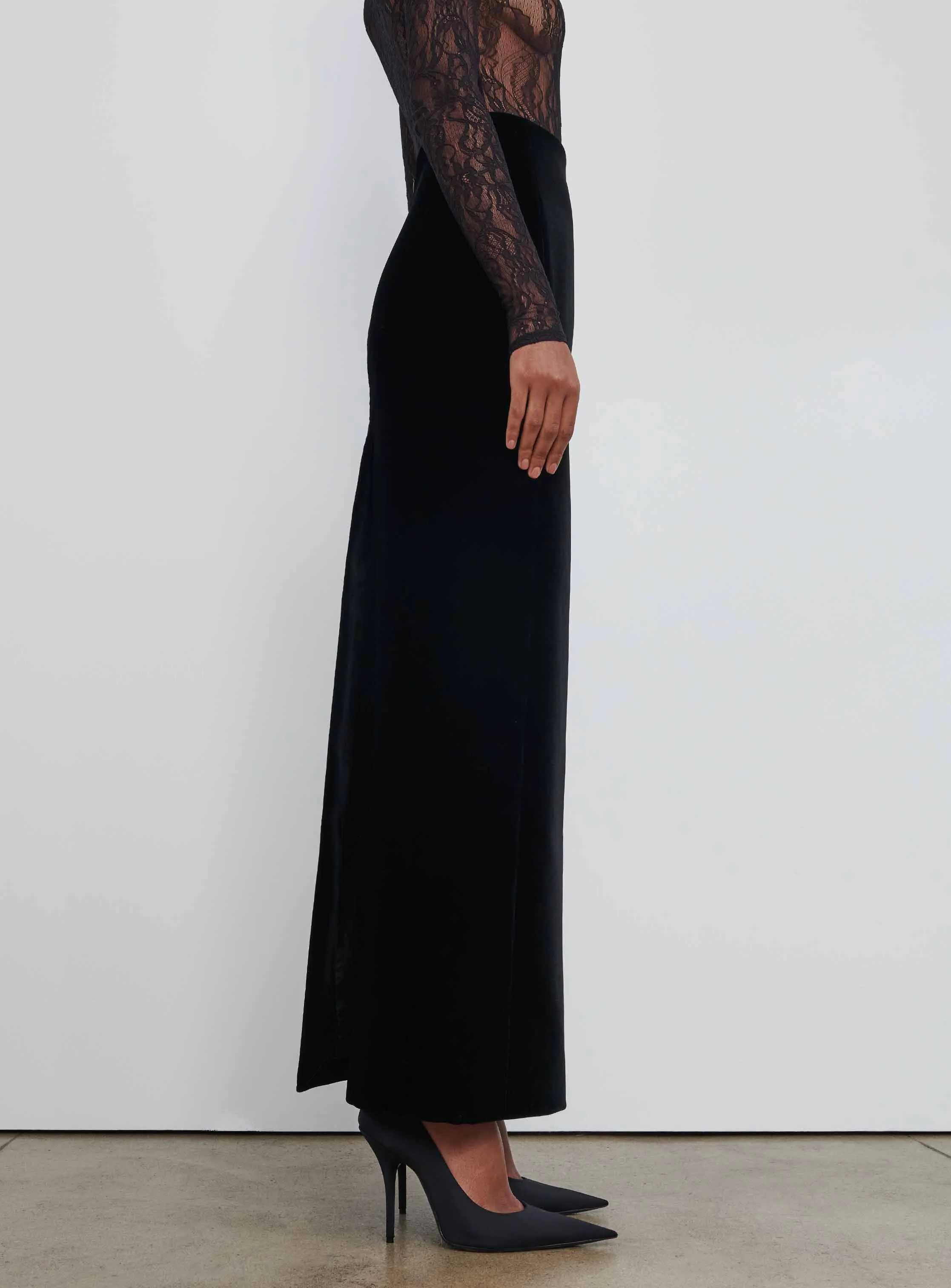 Velvet Column Skirt sold by WARDROBE.NYC product image thumbnail 5