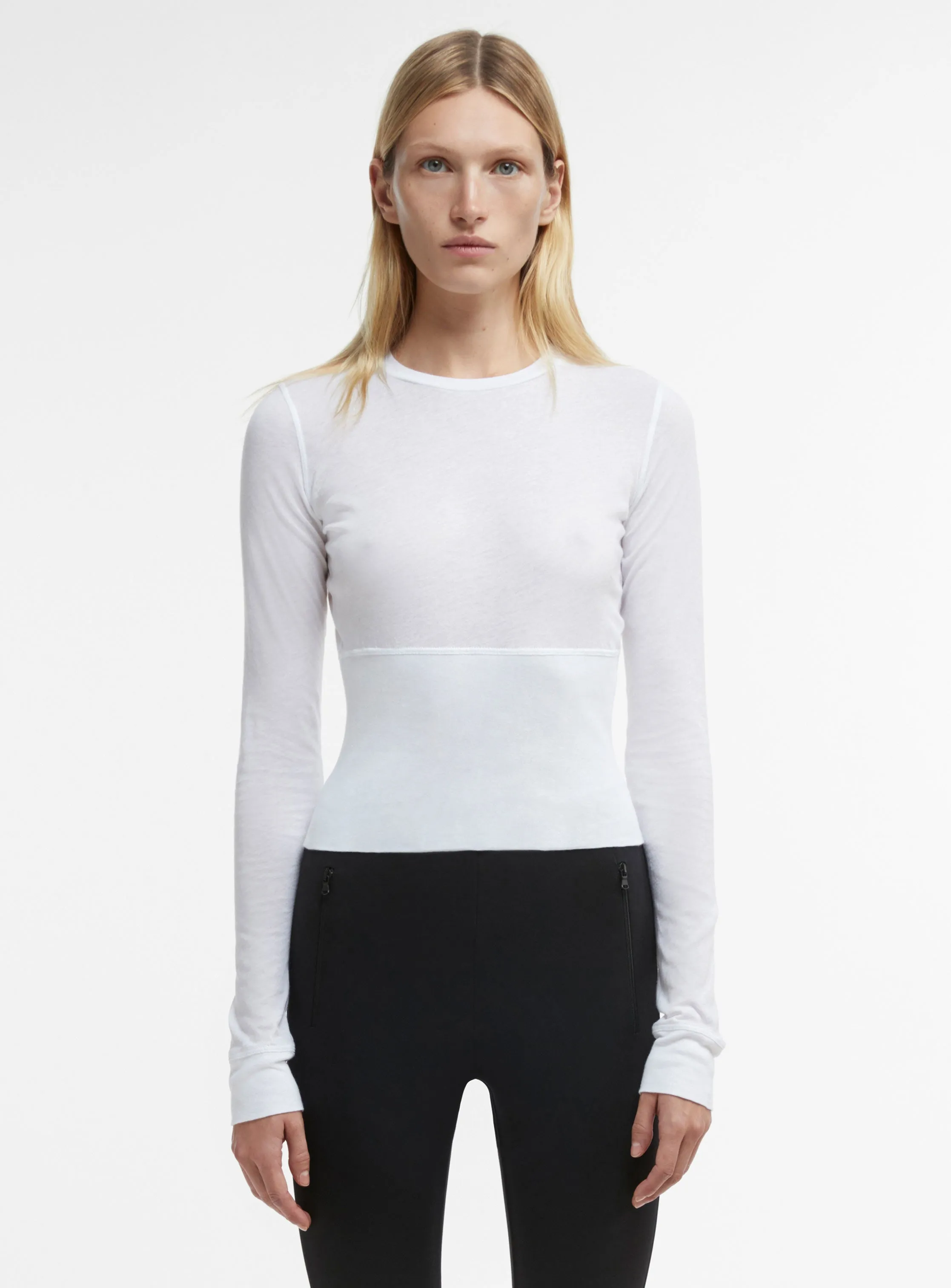 Crop Fitted Long Sleeve Tee sold by WARDROBE.NYC