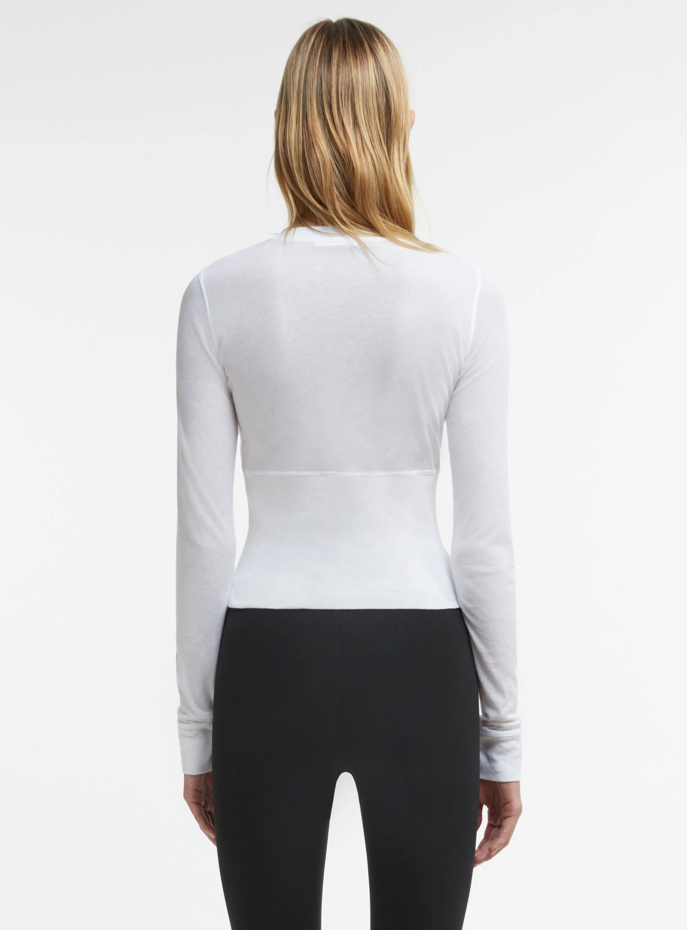 Crop Fitted Long Sleeve Tee sold by WARDROBE.NYC product image thumbnail 2