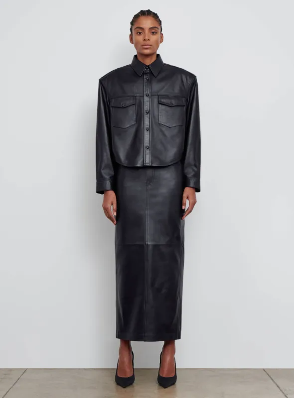Leather Shirt Jacket sold by WARDROBE.NYC