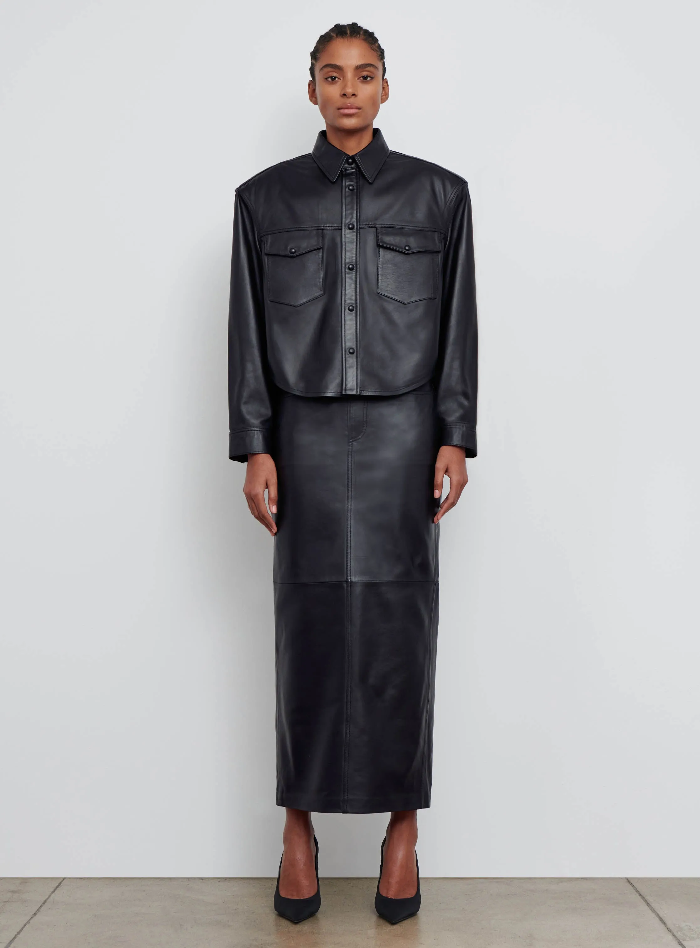 Leather Shirt Jacket sold by WARDROBE.NYC