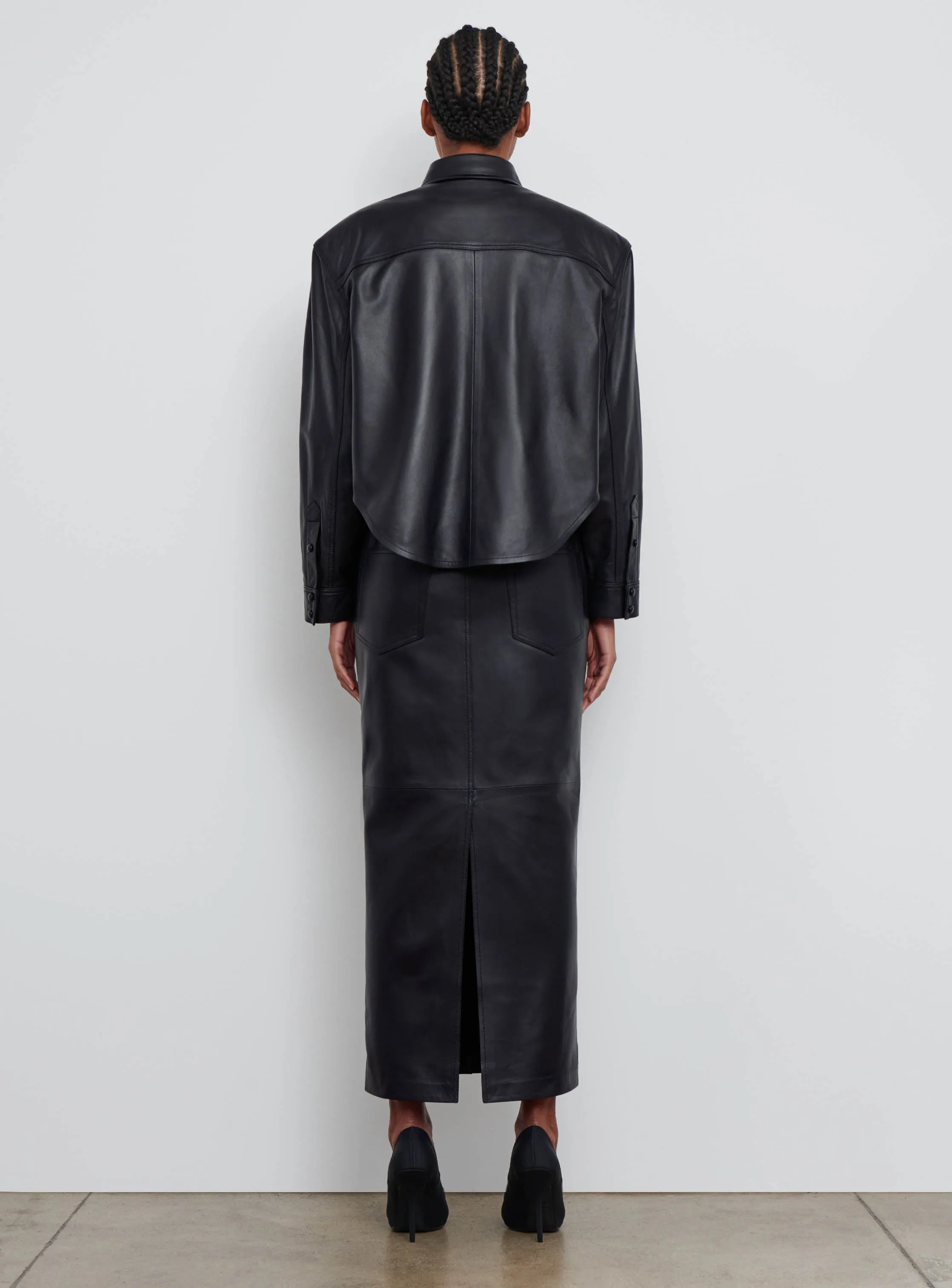 Leather Shirt Jacket sold by WARDROBE.NYC product image thumbnail 3