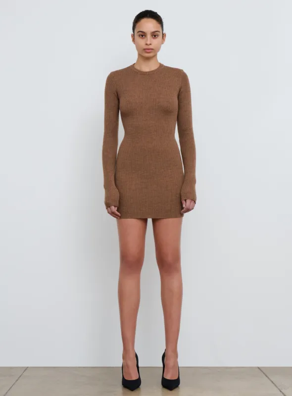 Ribbed Long Sleeve Dress Mini sold by WARDROBE.NYC