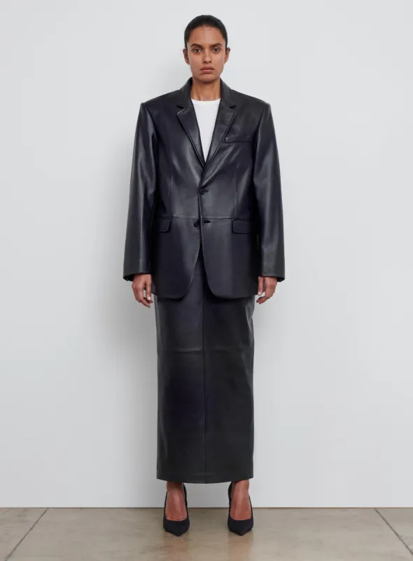 Leather Oversize Single Breasted Blazer sold by WARDROBE.NYC