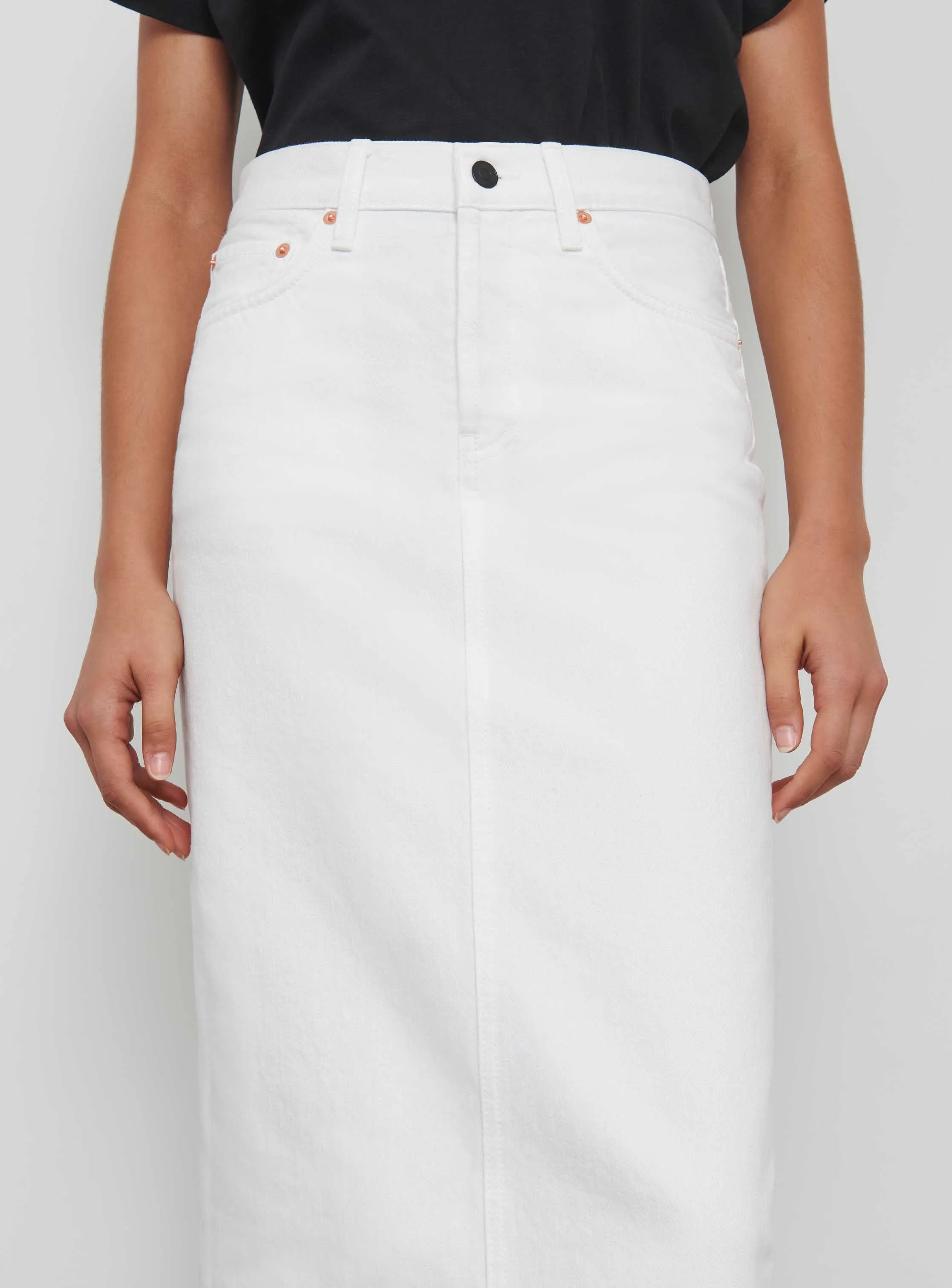 Denim Column Skirt sold by WARDROBE.NYC product image thumbnail 4