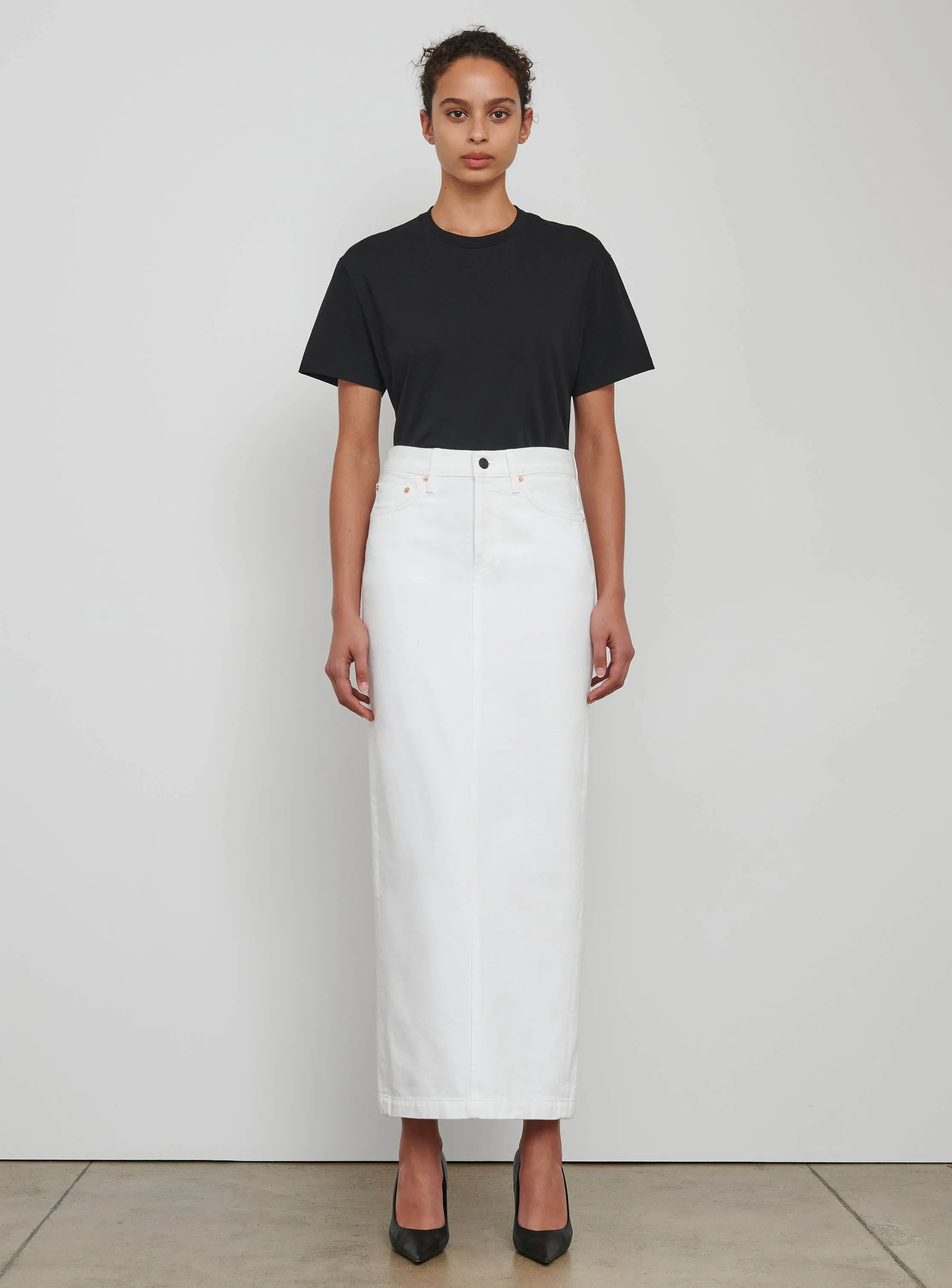 Denim Column Skirt sold by WARDROBE.NYC