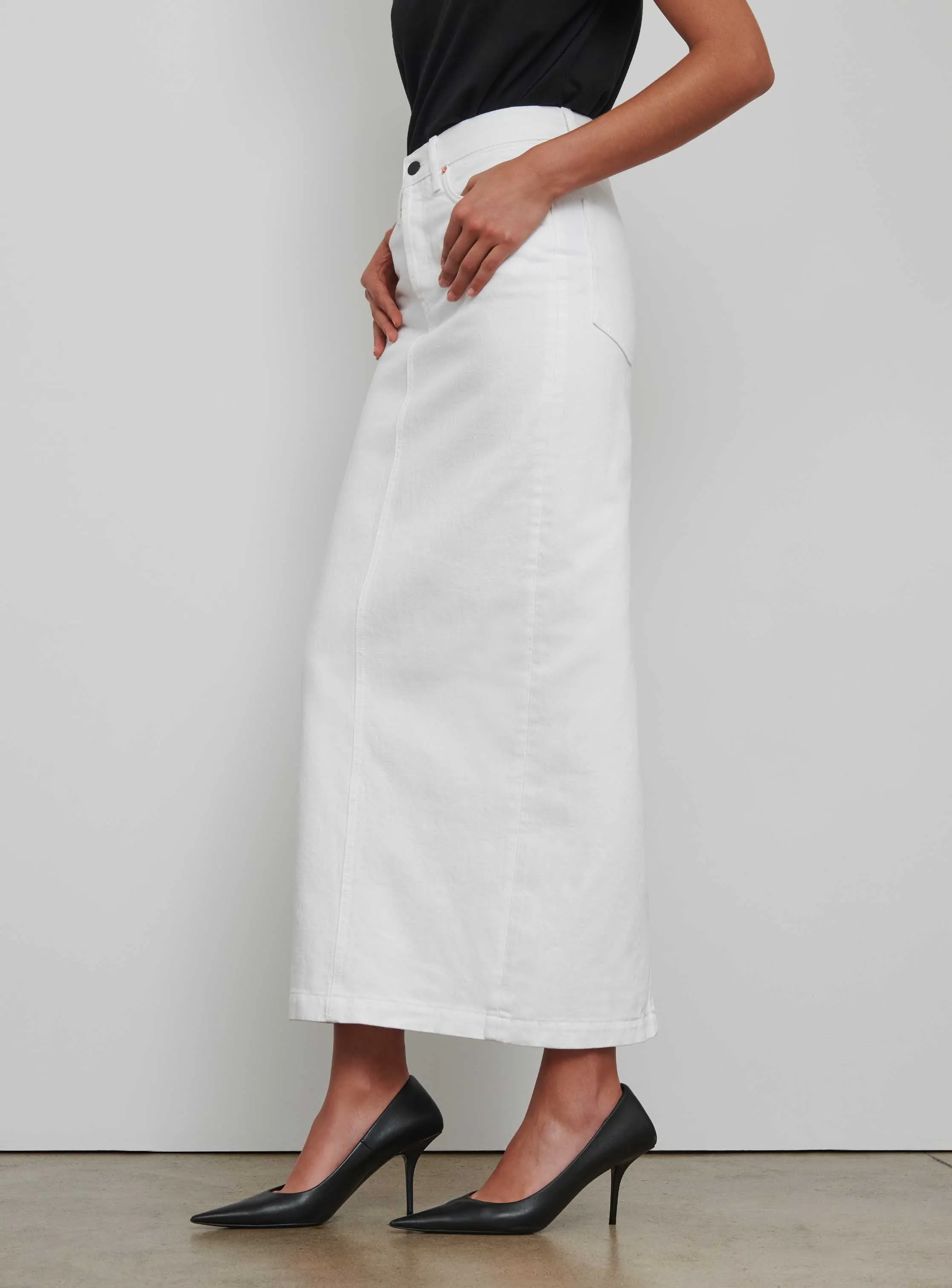 Denim Column Skirt sold by WARDROBE.NYC product image thumbnail 5