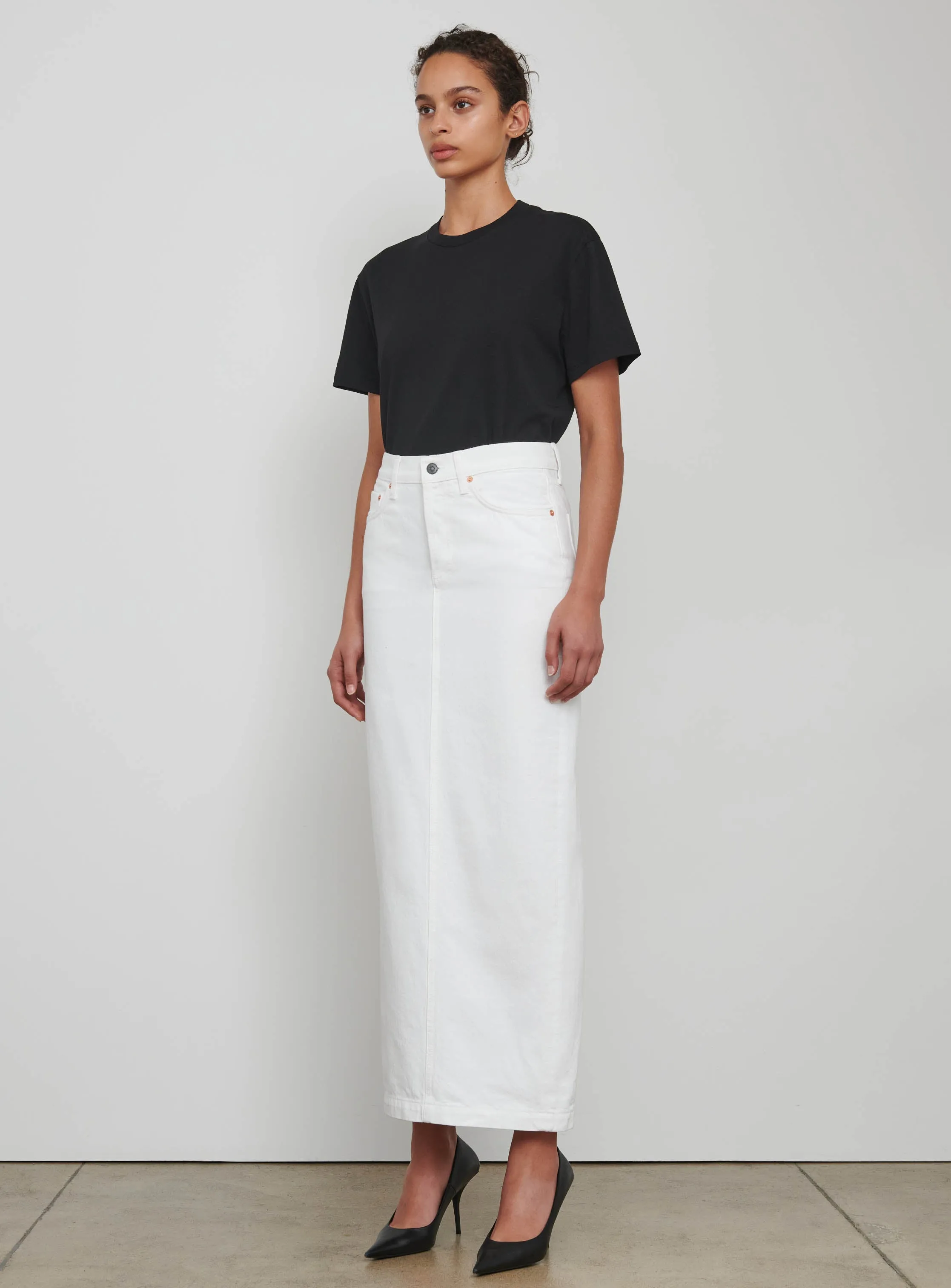 Denim Column Skirt sold by WARDROBE.NYC product image thumbnail 2