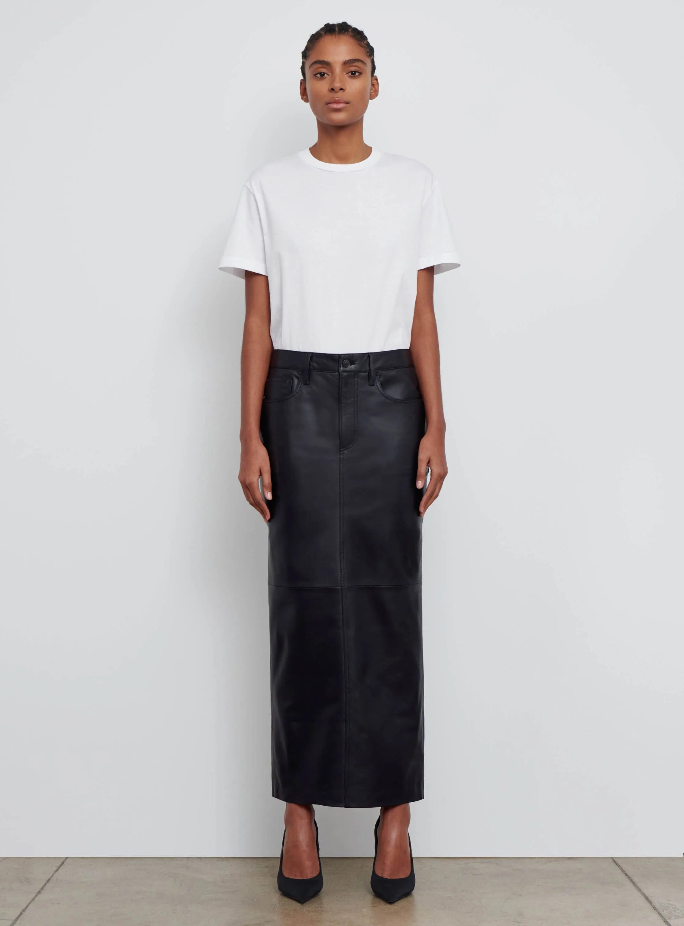 Leather Column Skirt sold by WARDROBE.NYC