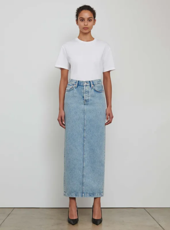 Denim Column Skirt sold by WARDROBE.NYC