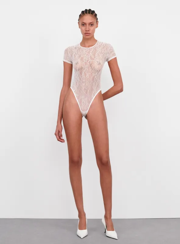 Lace Cap Sleeve Bodysuit sold by WARDROBE.NYC