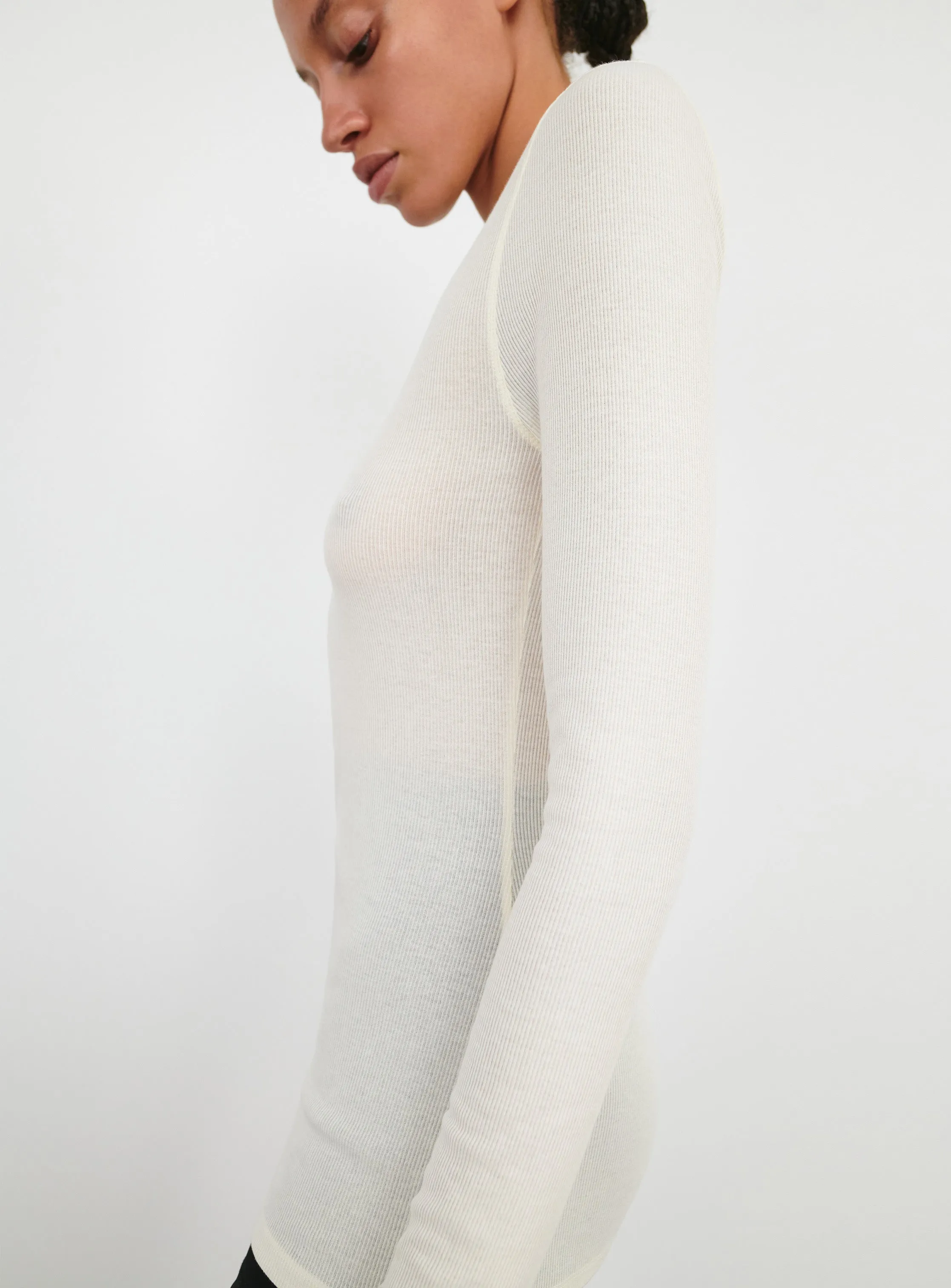 Ribbed Long Sleeve Tee sold by WARDROBE.NYC product image thumbnail 4