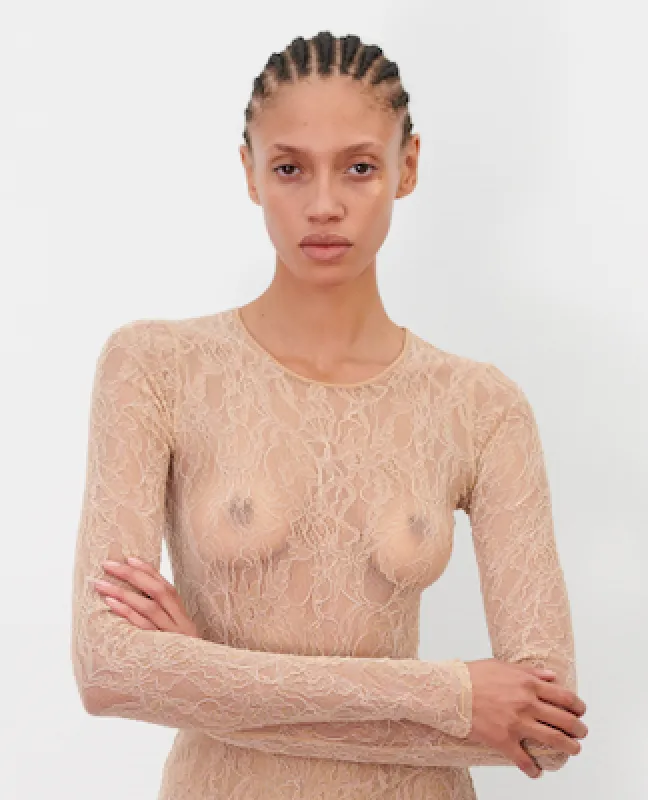 High Cut Lace Bodysuit made by WARDROBE.NYC