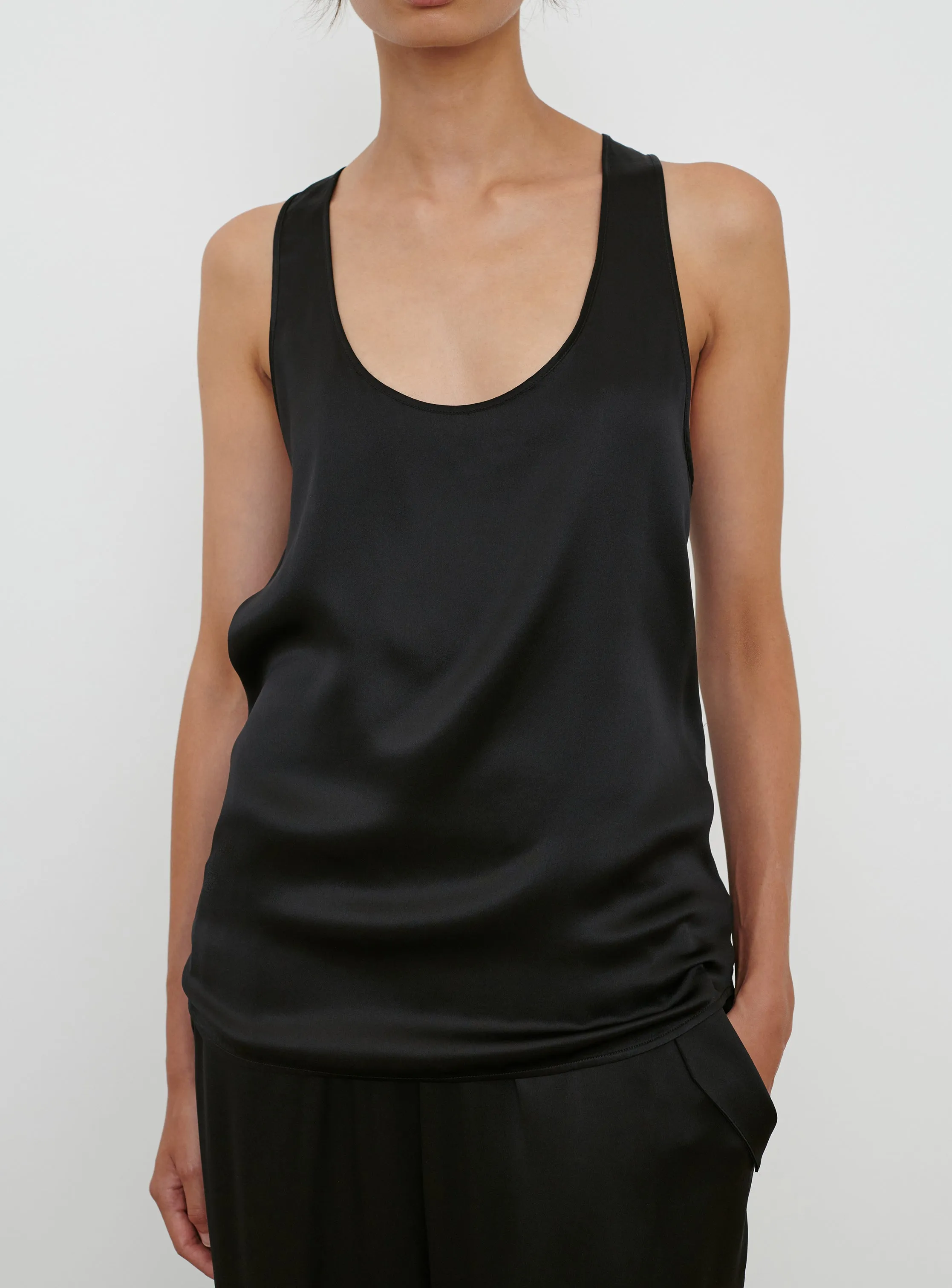 Satin Oversize Tank sold by WARDROBE.NYC product image thumbnail 4
