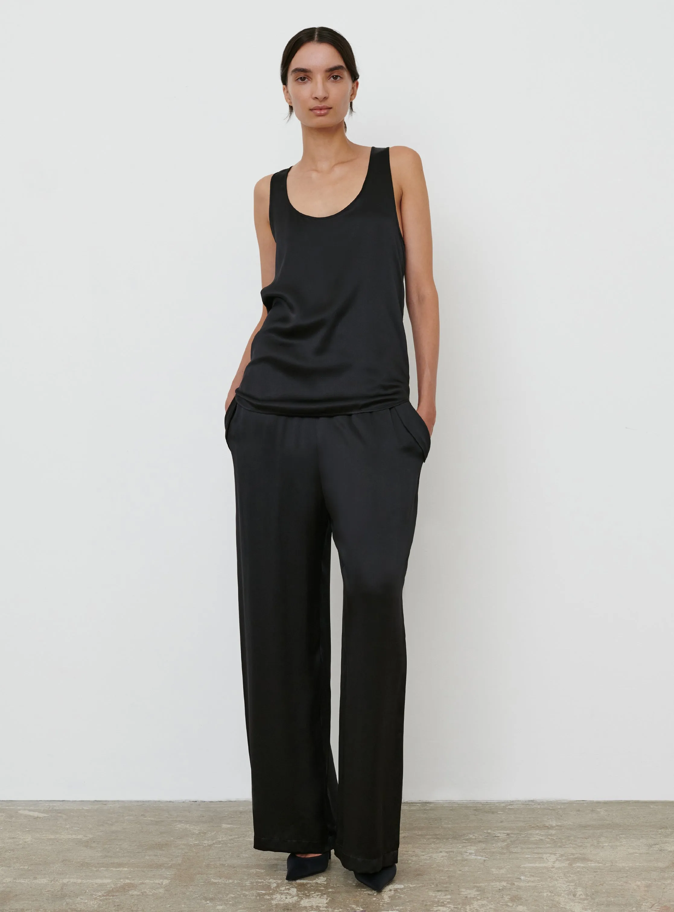 Satin Oversize Tank sold by WARDROBE.NYC