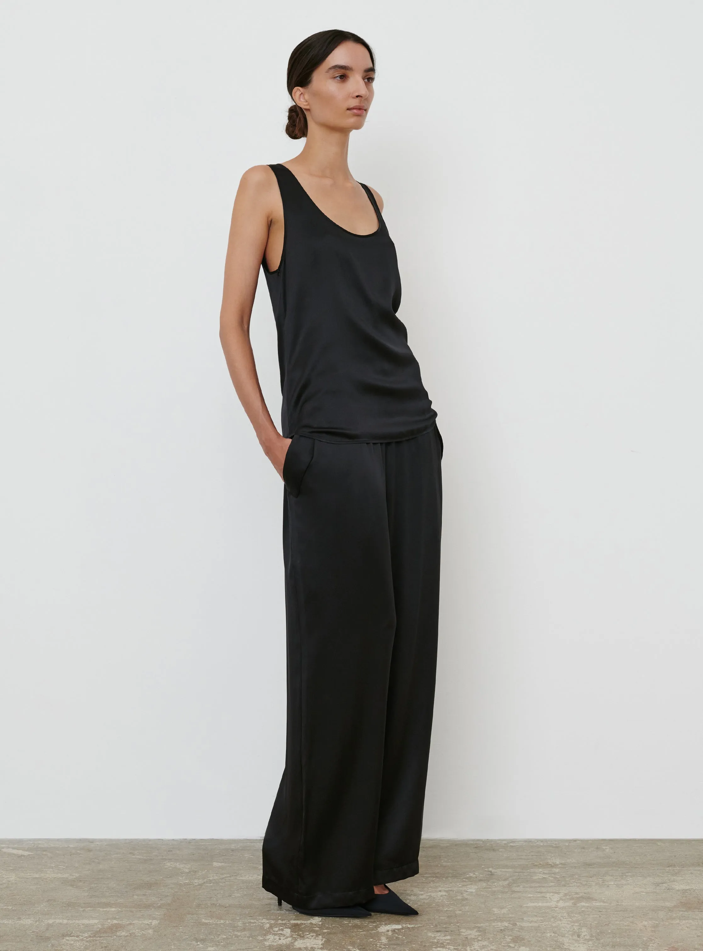 Satin Oversize Tank sold by WARDROBE.NYC product image thumbnail 2