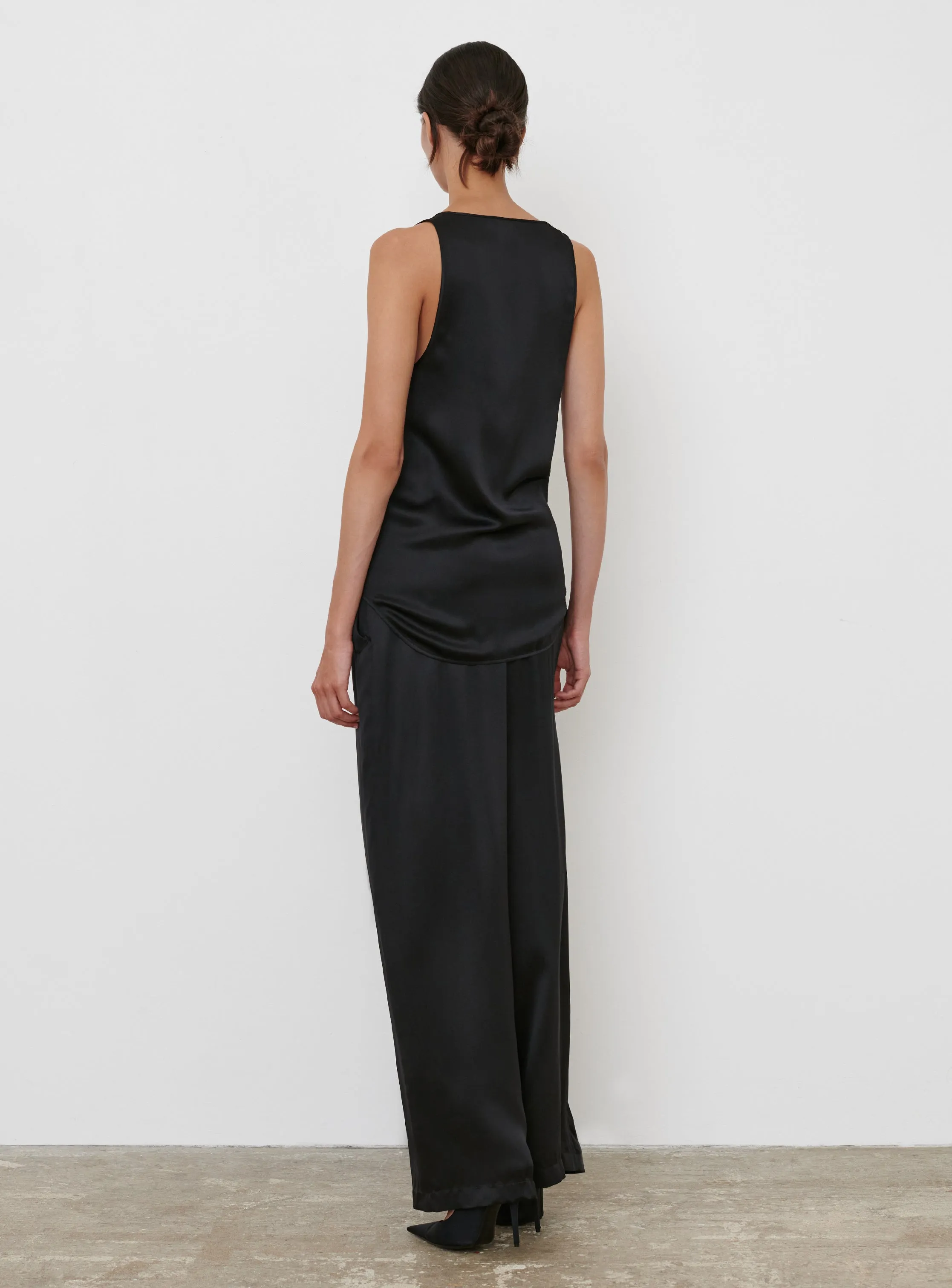 Satin Oversize Tank sold by WARDROBE.NYC product image thumbnail 3