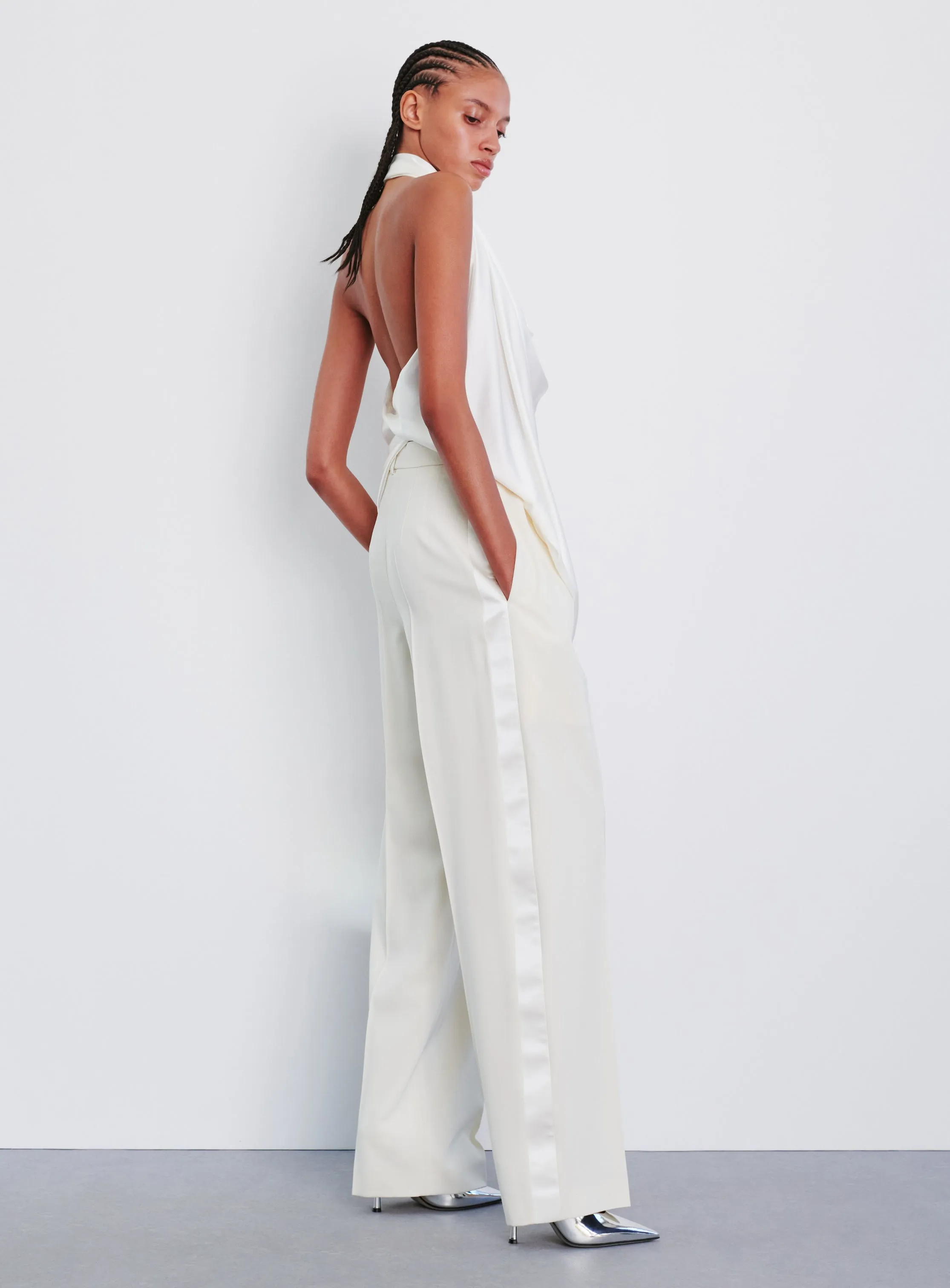 Satin Halter Blouse sold by WARDROBE.NYC product image thumbnail 3