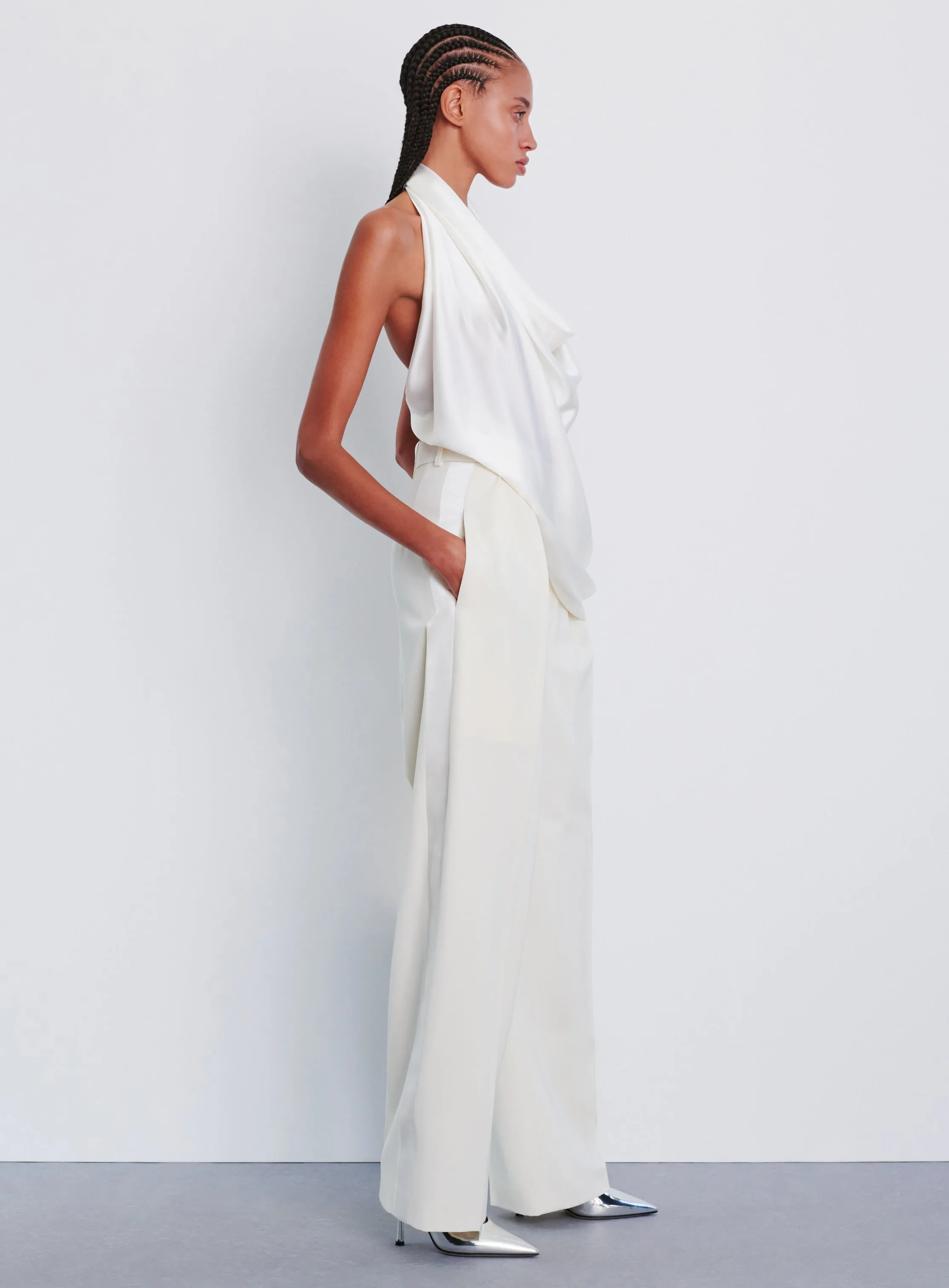 Satin Halter Blouse sold by WARDROBE.NYC product image thumbnail 2