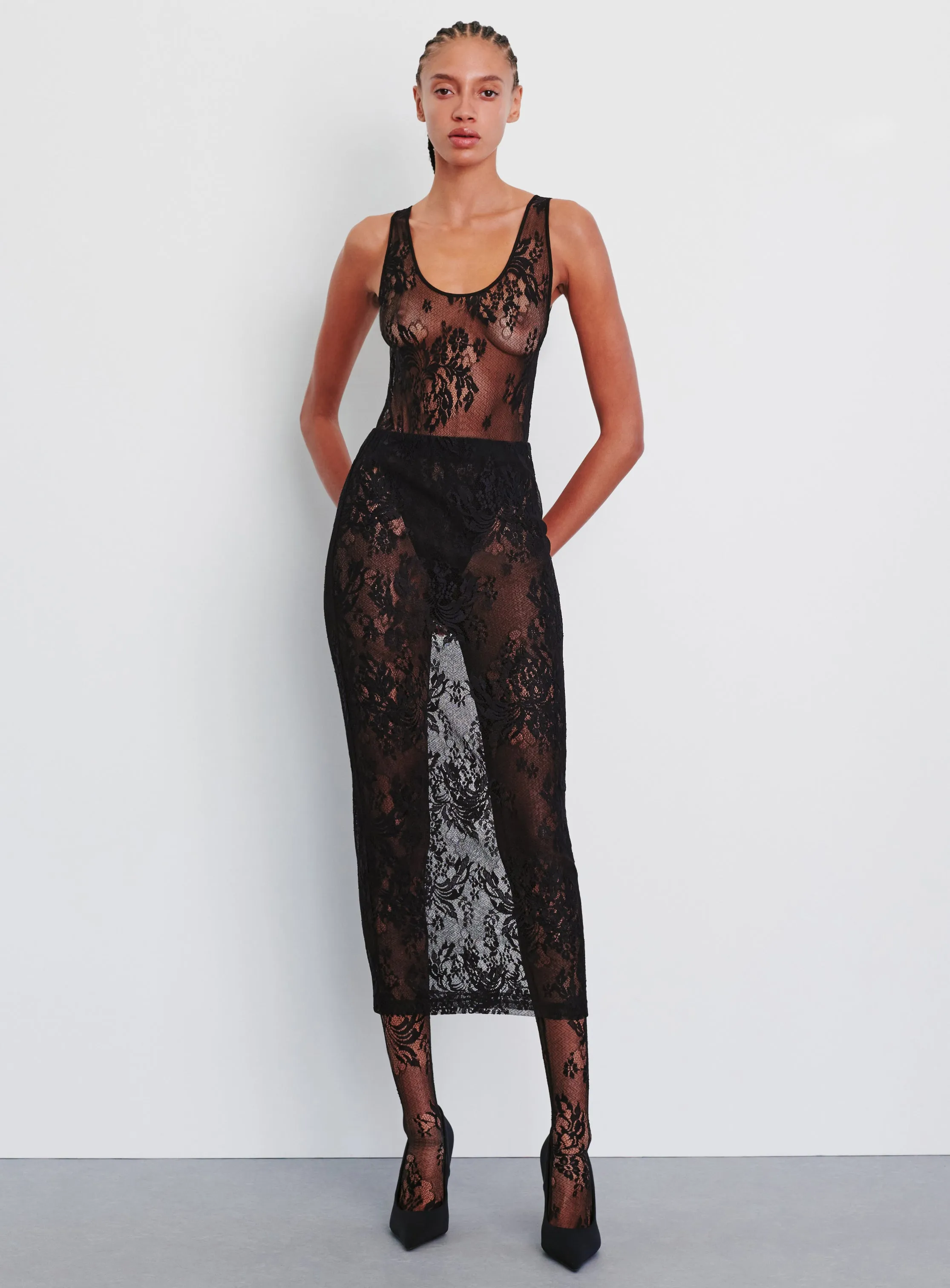 Evening Lace Skirt sold by WARDROBE.NYC