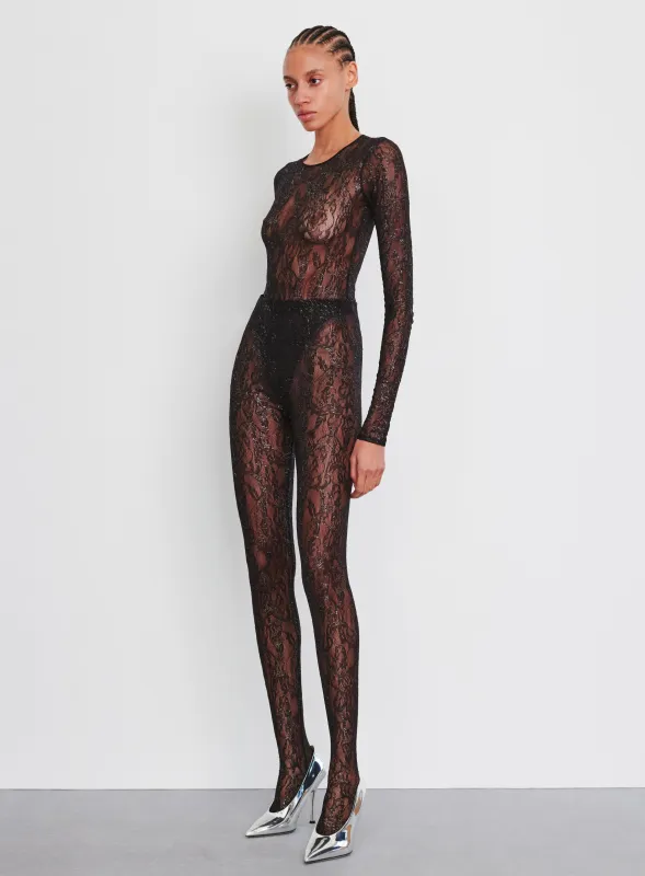 Metallic Lace Bodysuit sold by WARDROBE.NYC