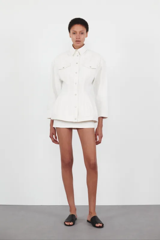 Denim Contour Jacket made by WARDROBE.NYC