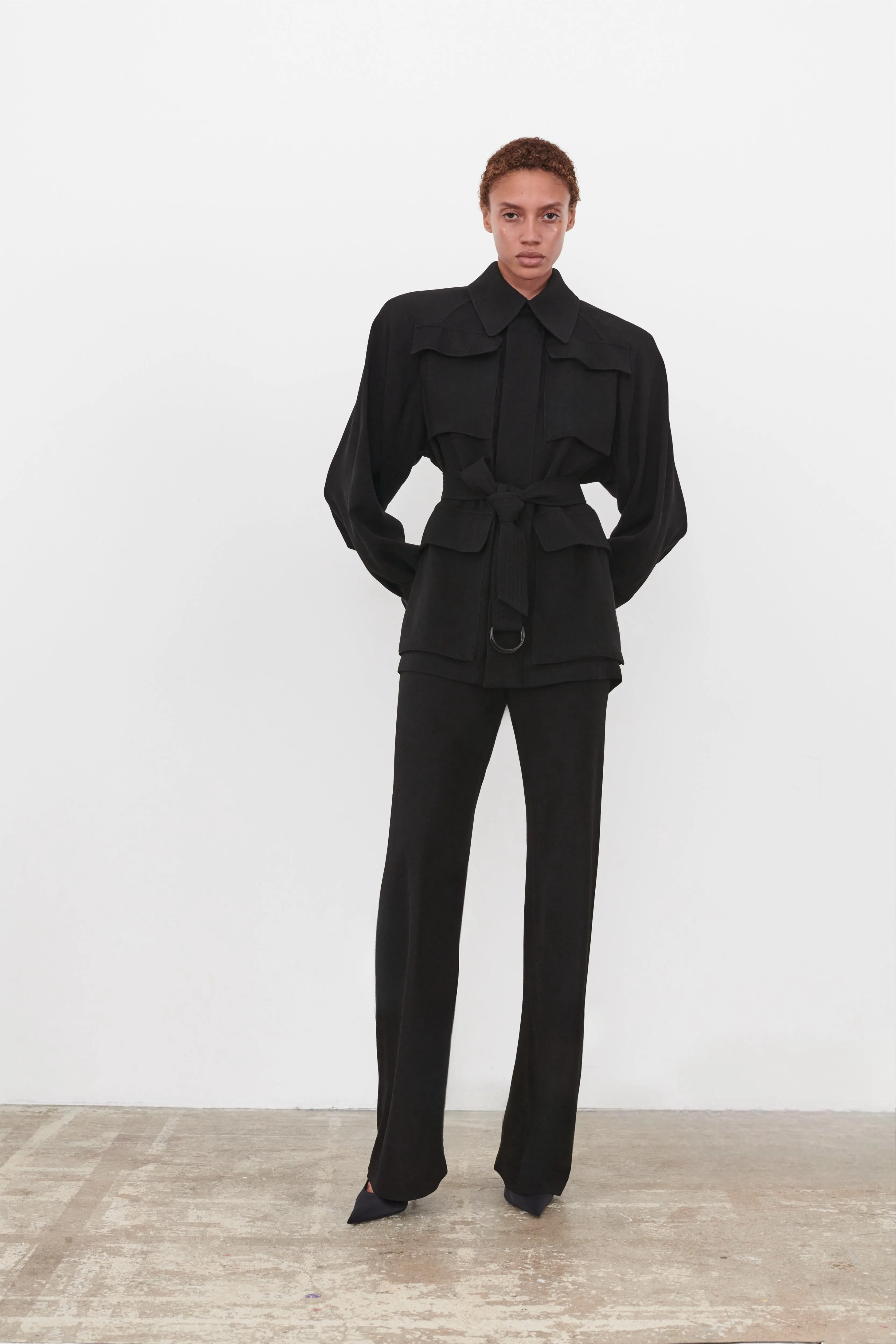Crepe Safari Jacket sold by WARDROBE.NYC