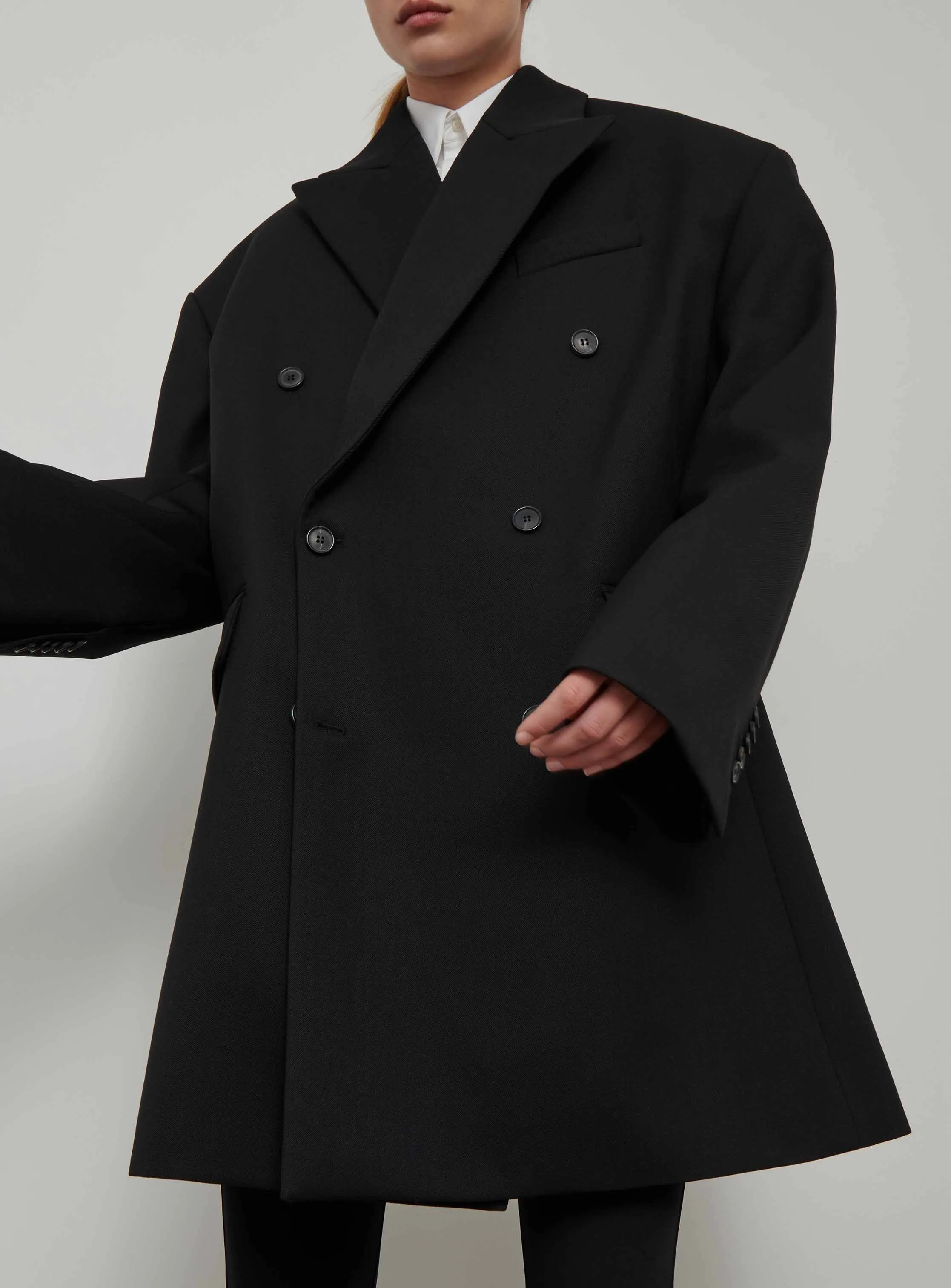 Double Breasted Oversize Coat sold by WARDROBE.NYC product image thumbnail 4